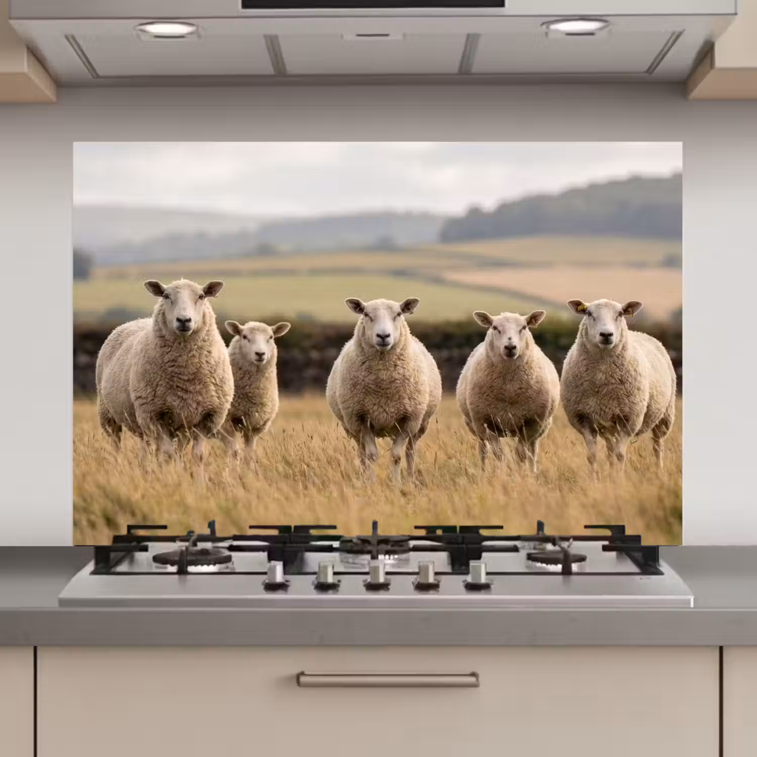 Schapen - Weidenlandschap - Heuvels keuken achterwand spatscherm klein -3d_website