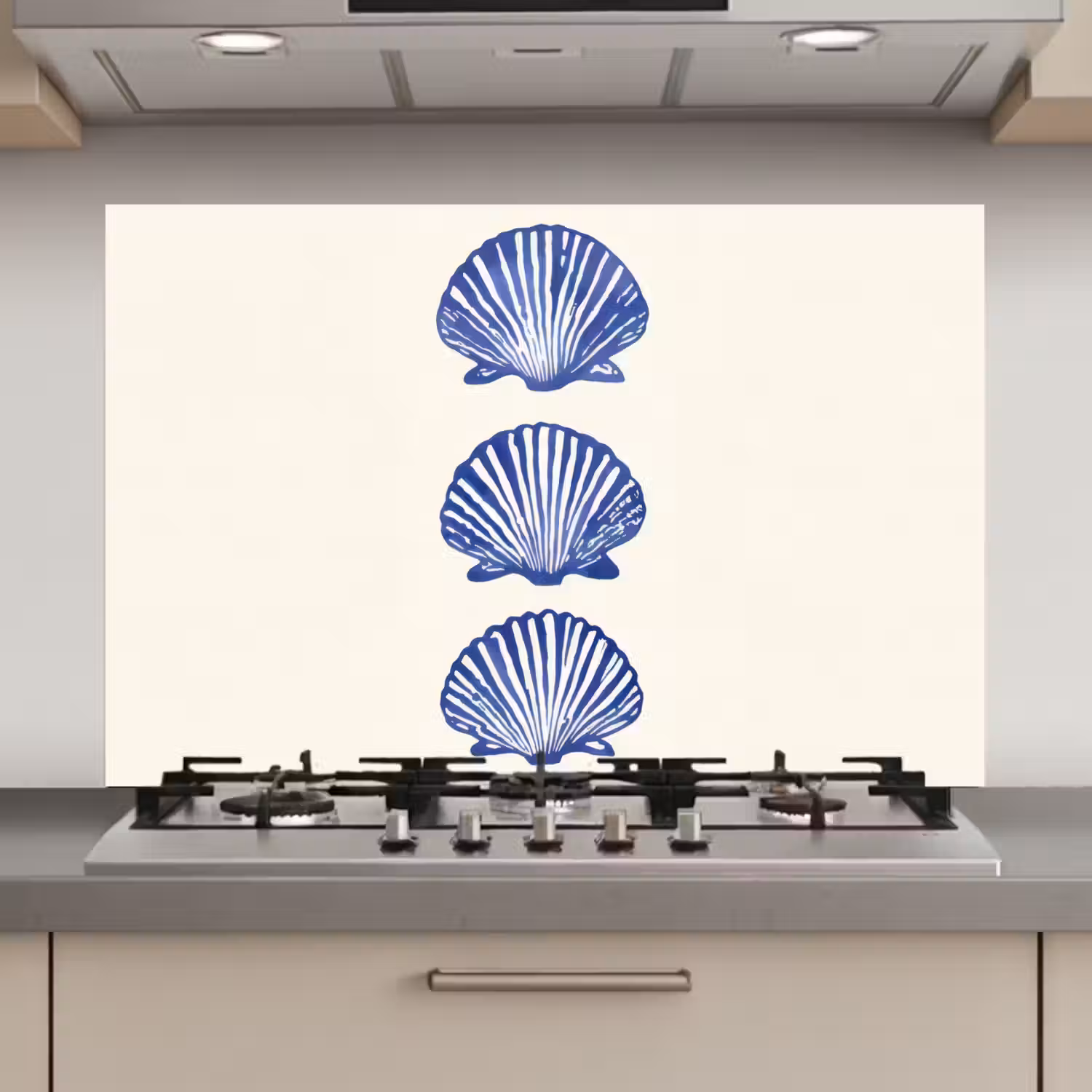Schelpen - Blauw - Patroon keuken achterwand spatscherm klein -3d_website