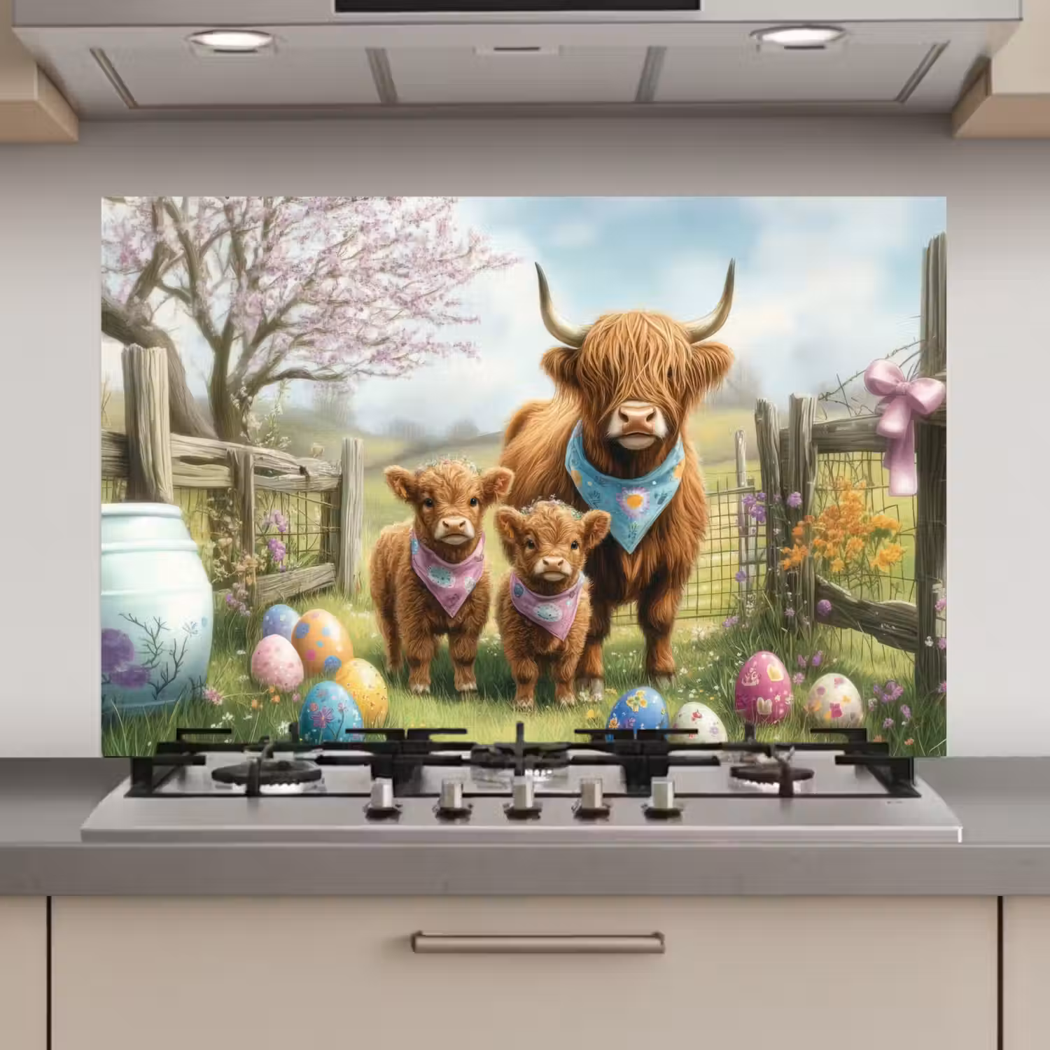 Schotsehooglanders - Paaseieren - Lente keuken achterwand spatscherm klein -3d_website