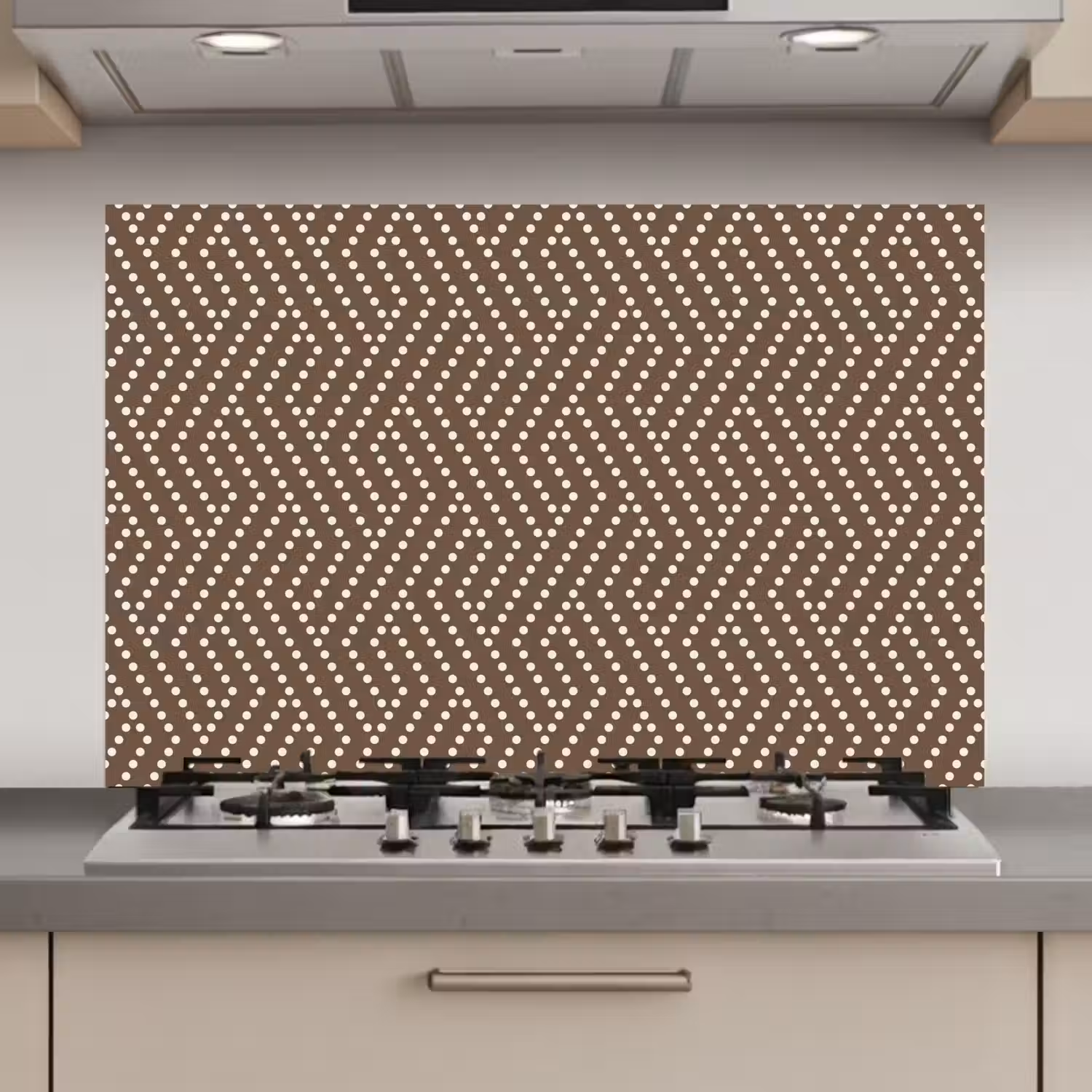 Stippen - Bruin - Beige - Patroon keuken achterwand spatscherm klein 900 -3d_website