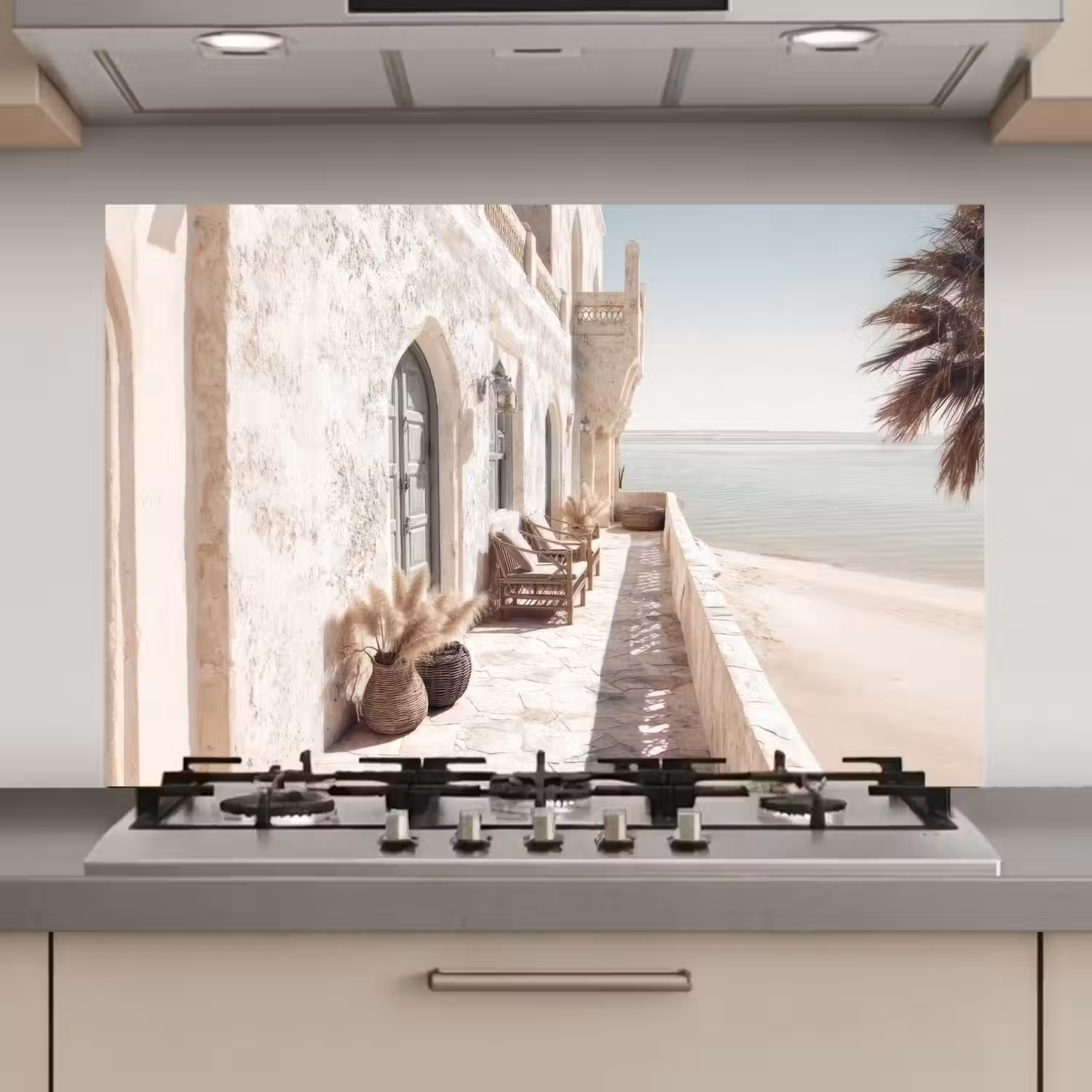 Terras - Stoelen - Strand - Beige keuken achterwand spatscherm klein -3d_website