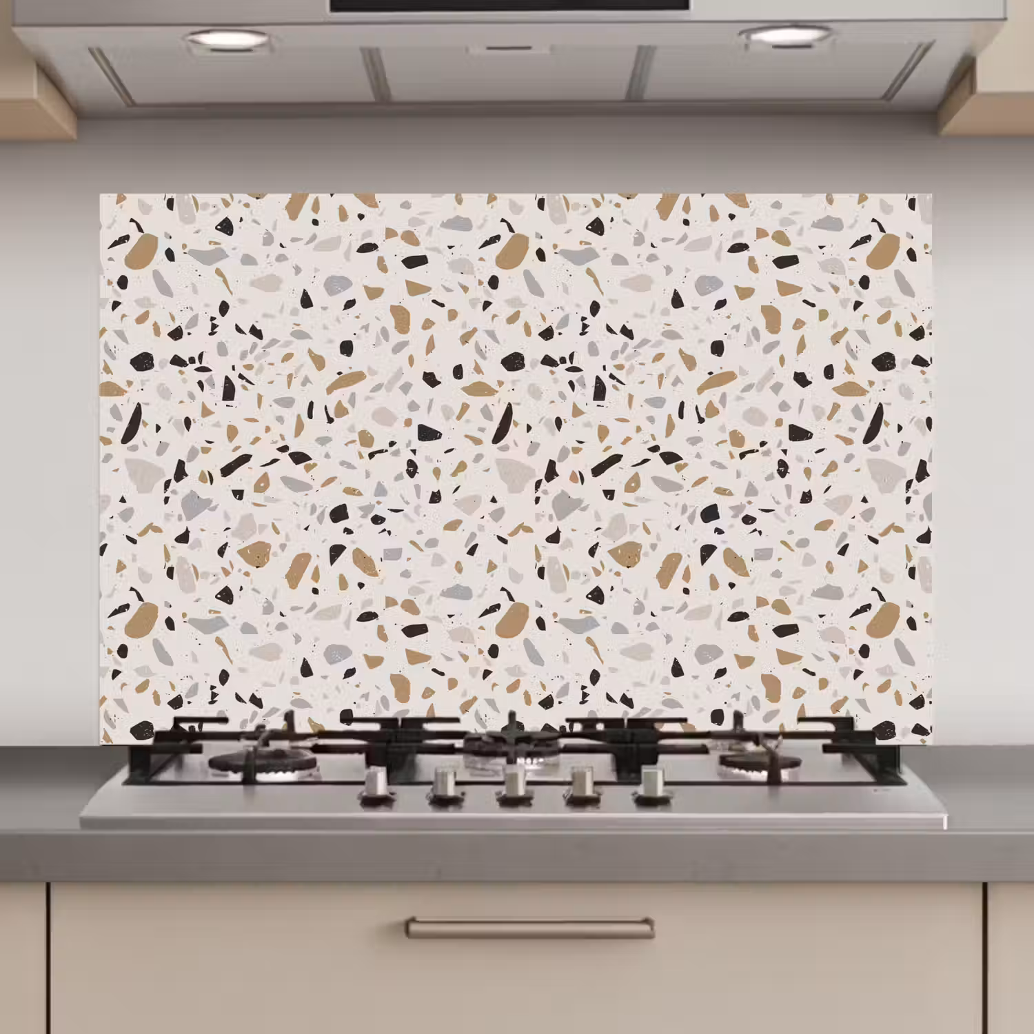 Terrazzo - Patroon - Staal keuken achterwand spatscherm klein 900 -3d_website