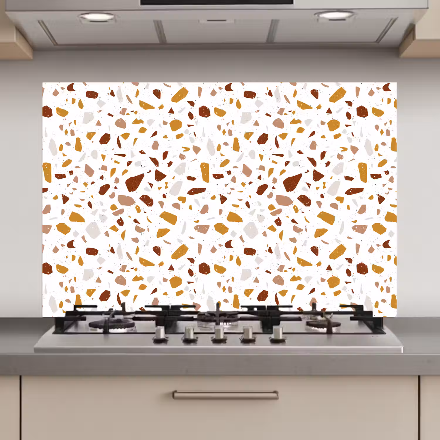 Terrazzo - Patroon - Wit - Urban keuken achterwand spatscherm klein 900 -3d_website