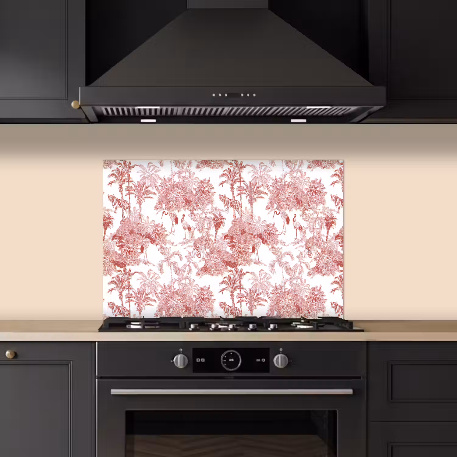 Tijger - Jungle - Natuur - Rood keuken achterwand spatscherm klein 900 -sfeer1