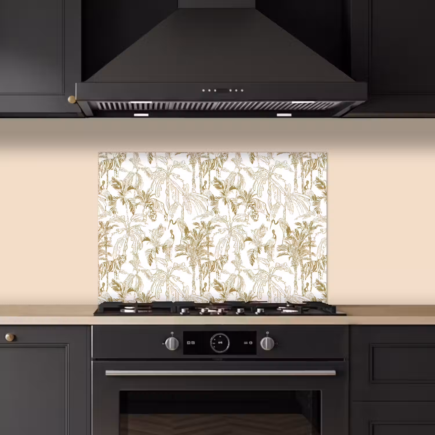 Tijger - Oerwoud - Beige keuken achterwand spatscherm klein 900 -sfeer1