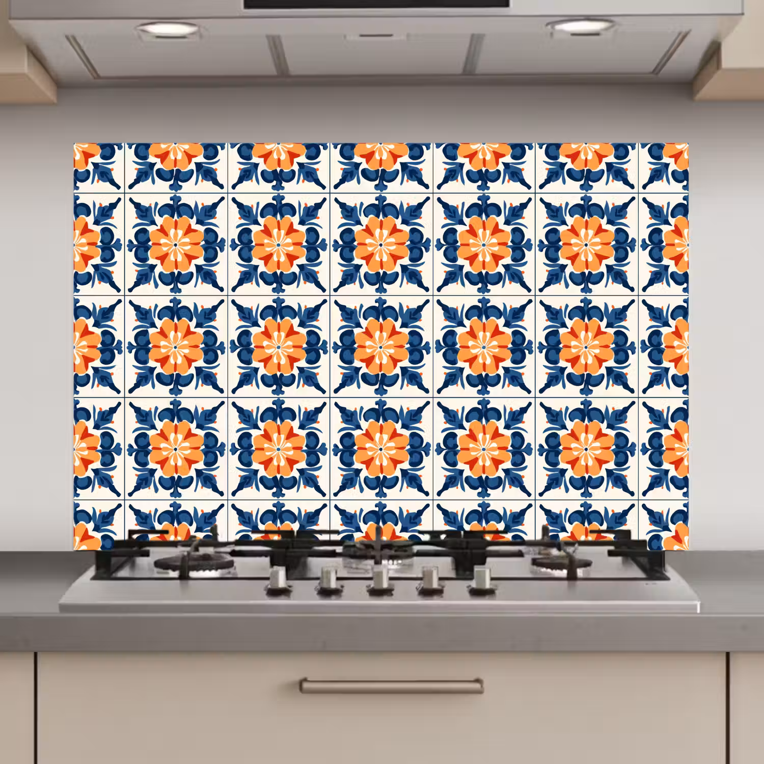 Traditioneel - Tegel - Oranje keuken achterwand spatscherm klein 900 -3d_website