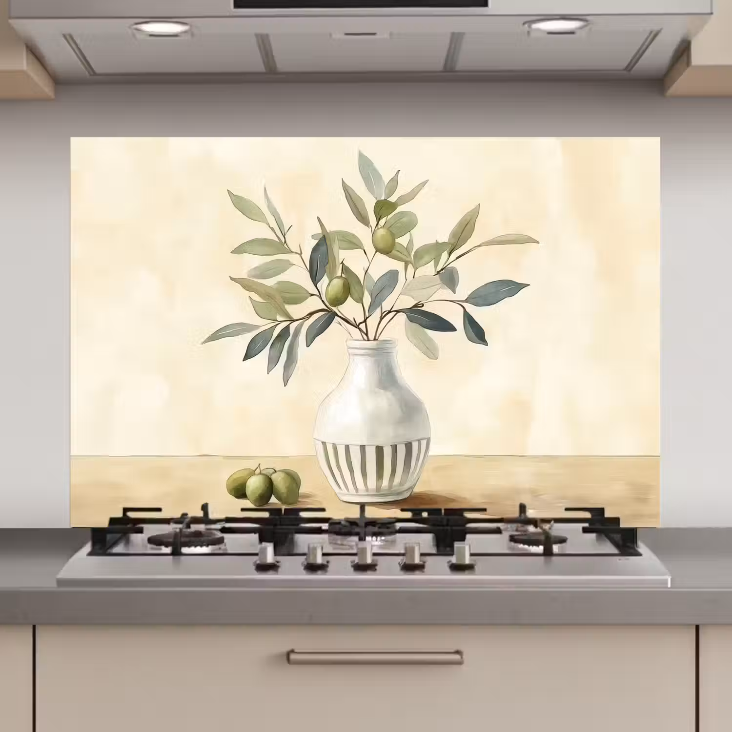 Vaas - Keramiek - Olijftakken keuken achterwand spatscherm klein -3d_website