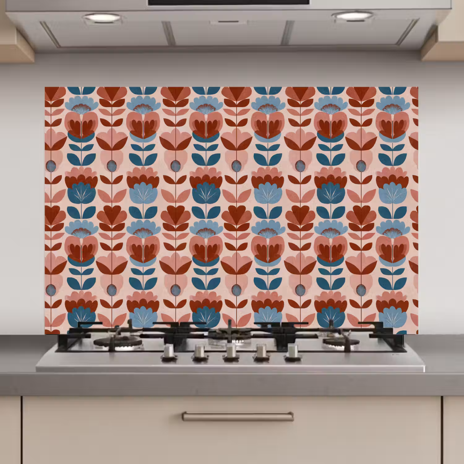 Vintage - Motief - Kleurrijk keuken achterwand spatscherm klein 900 -3d_website
