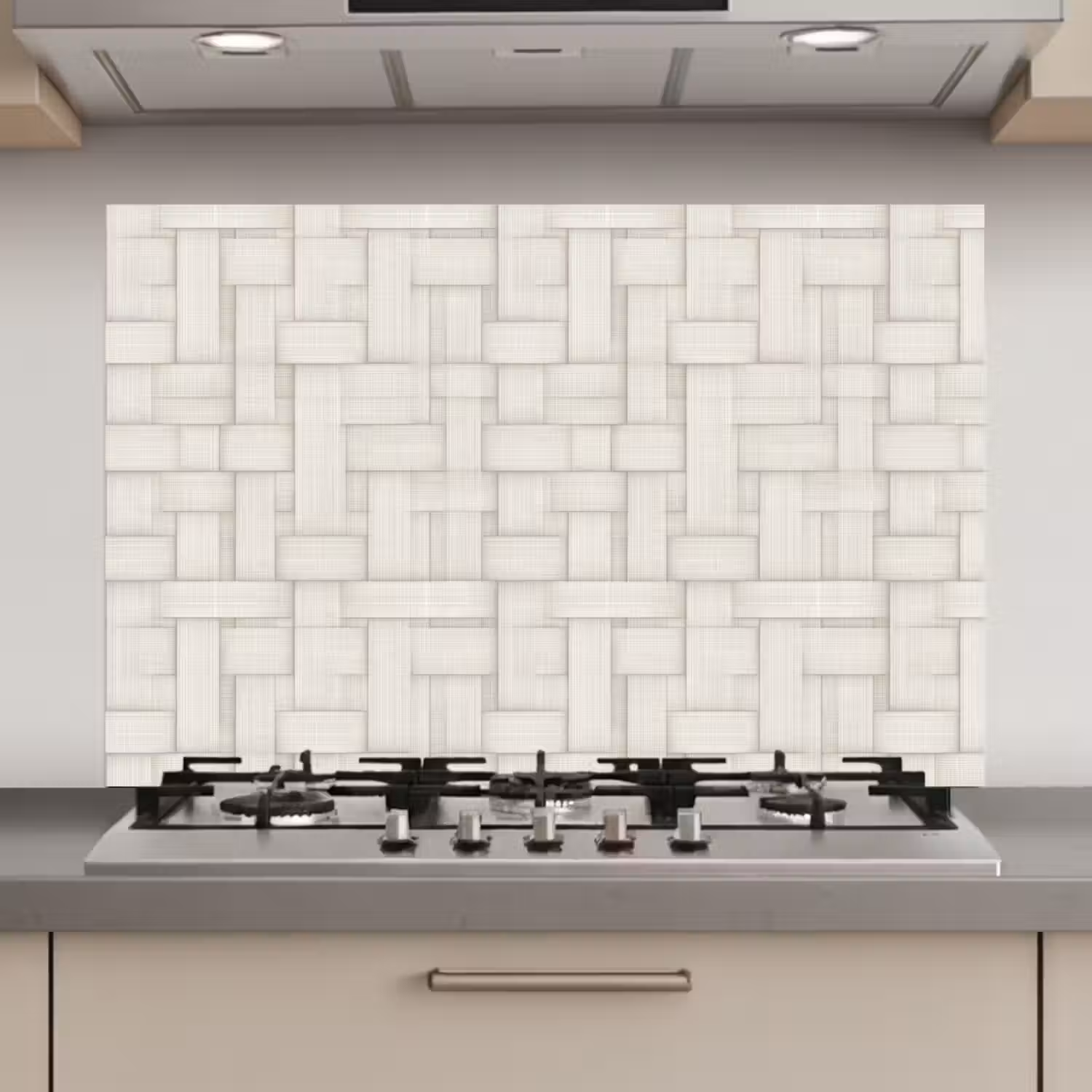 Vlechtwerk - Banen - Beige keuken achterwand spatscherm klein 900 -3d_website