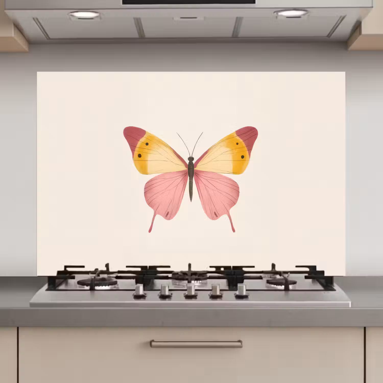 Vlinder - Illustratie - Roze keuken achterwand spatscherm klein -3d_website