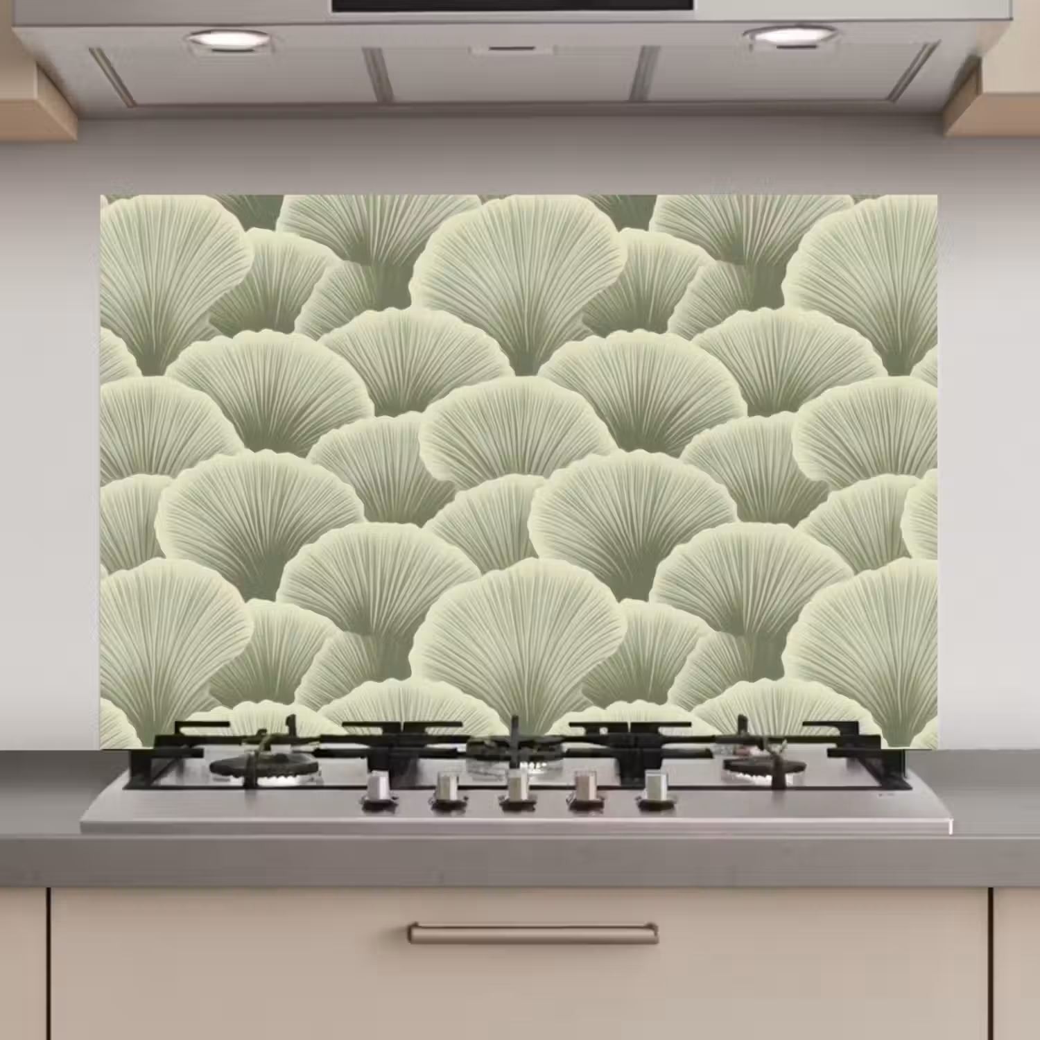Waaier - Blad - Groen keuken achterwand spatscherm klein 900 -3d_website