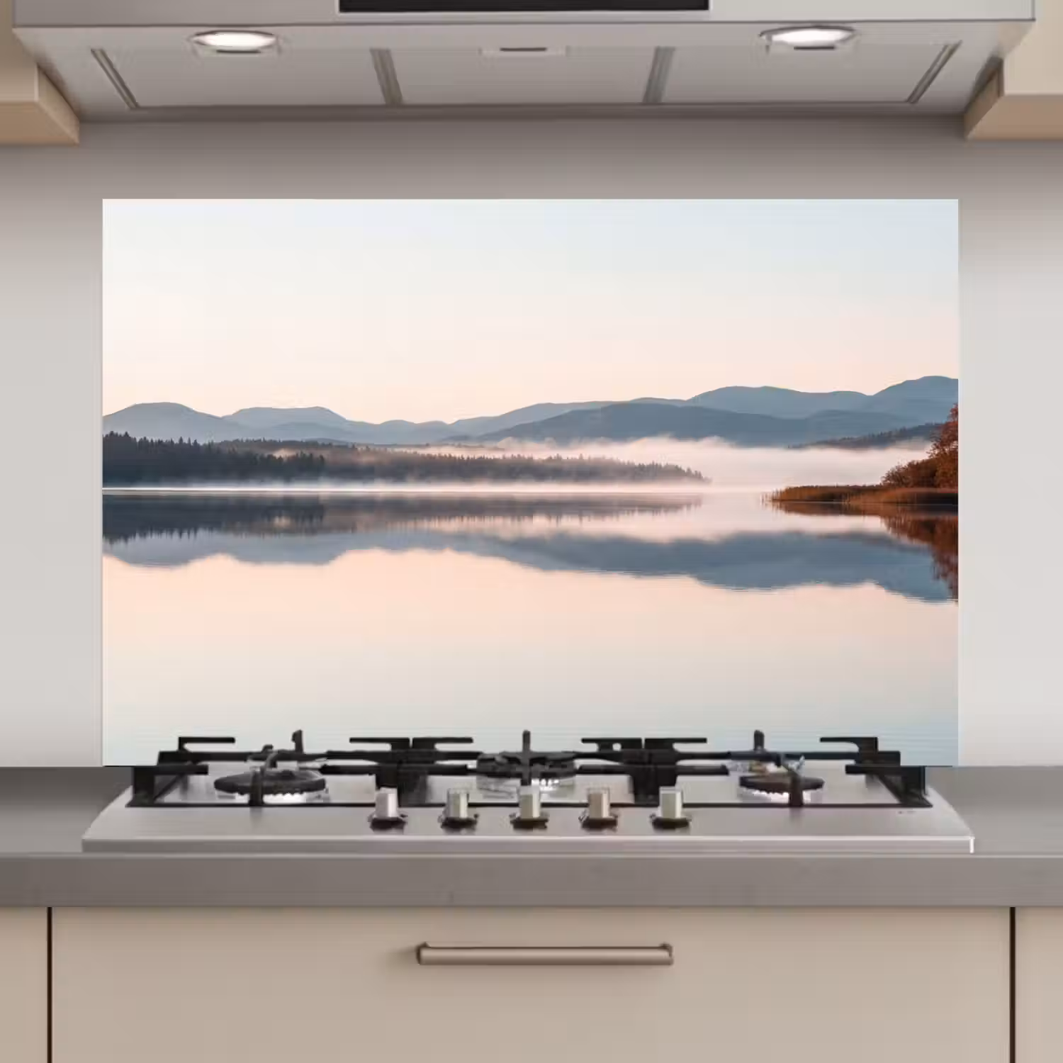 Water - Bomen - Mistlaag keuken achterwand spatscherm klein -3d_website