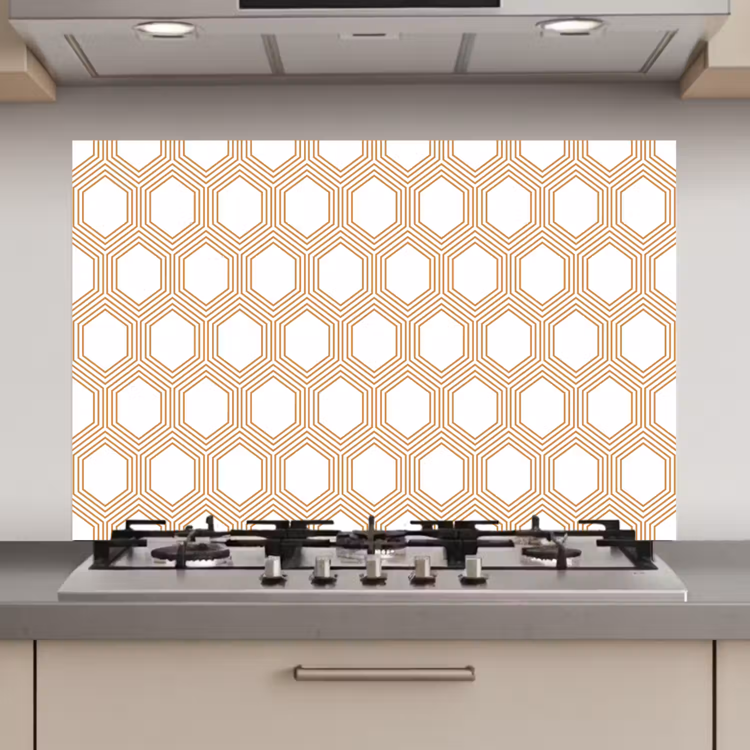 Wit - Patroon - Symmetrisch - Modern keuken achterwand spatscherm klein 900 -3d_website