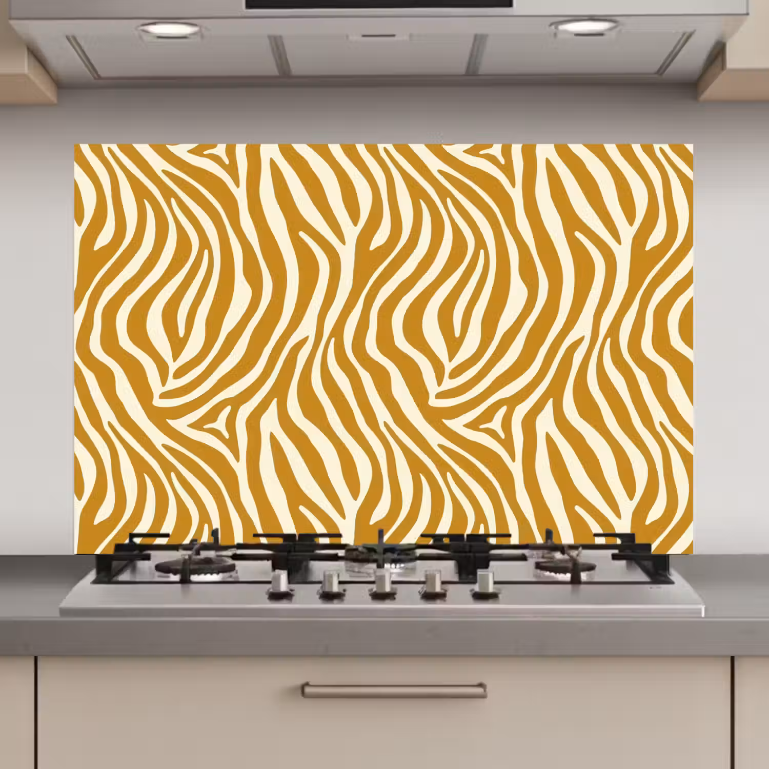 Zebra - Klassiek - Oker - Geel keuken achterwand spatscherm klein 900 -3d_website
