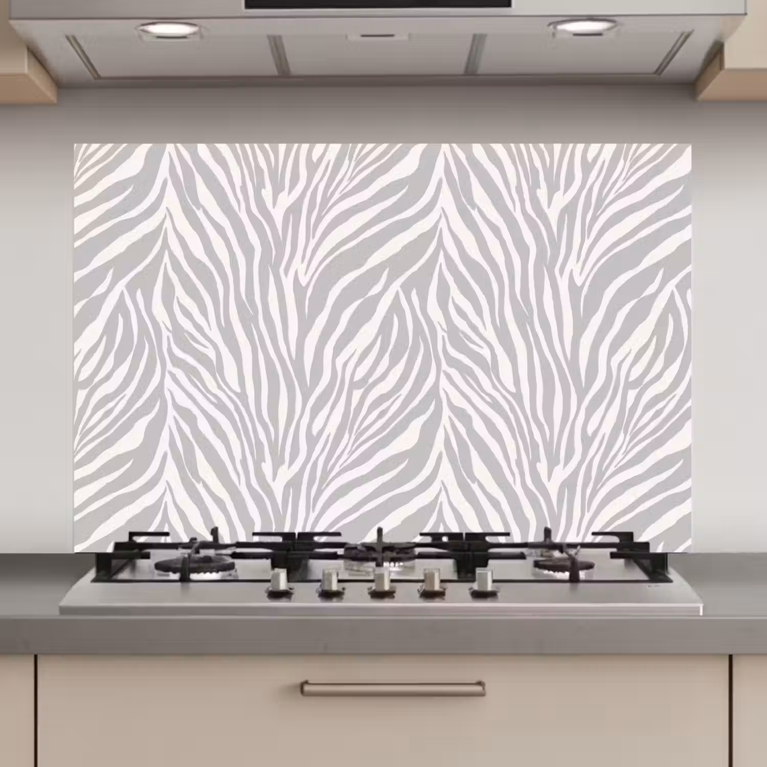 Zebra - Motief - Grijs keuken achterwand spatscherm klein 900 -3d_website