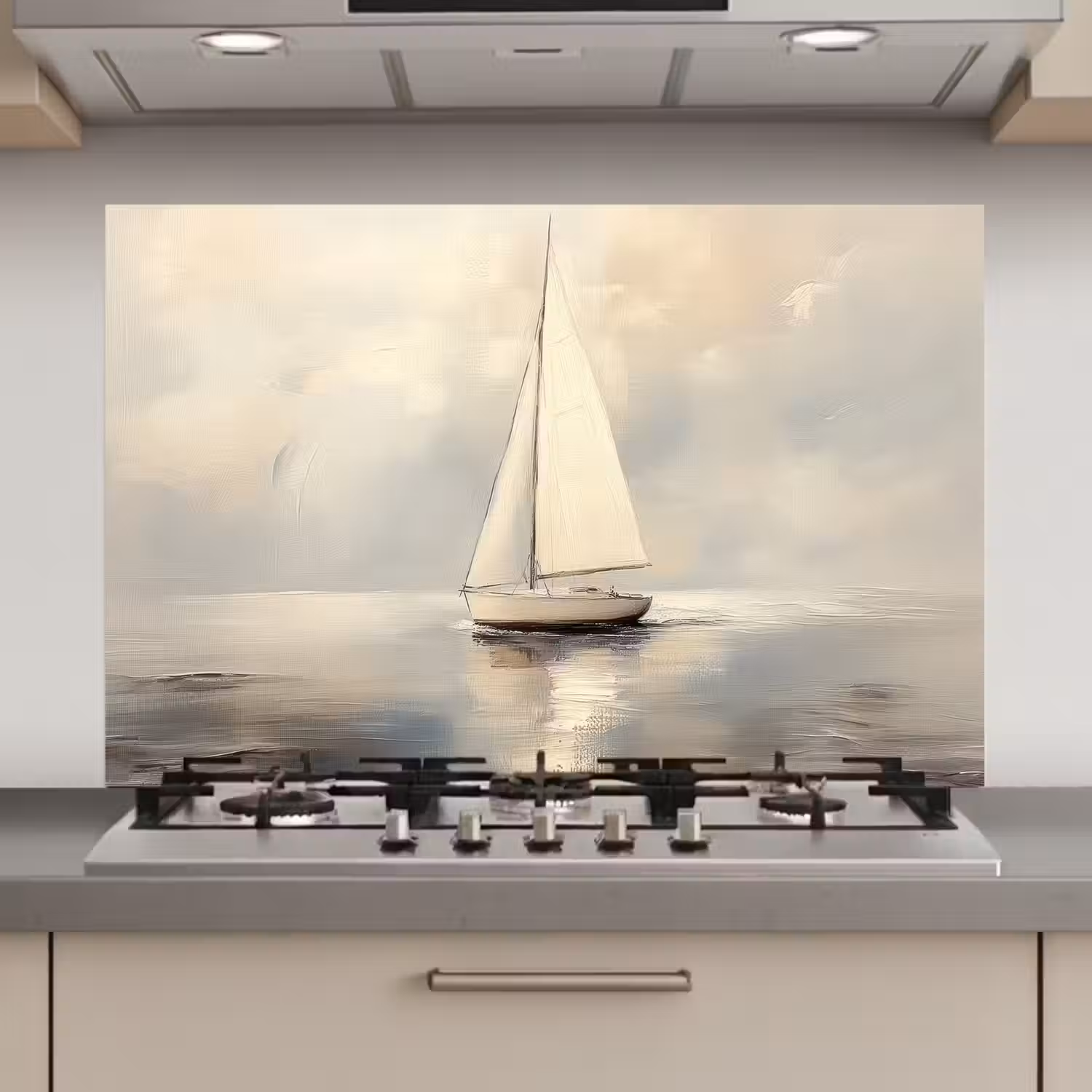 Zeilschip - Zee - Bewolkt keuken achterwand spatscherm klein -3d_website