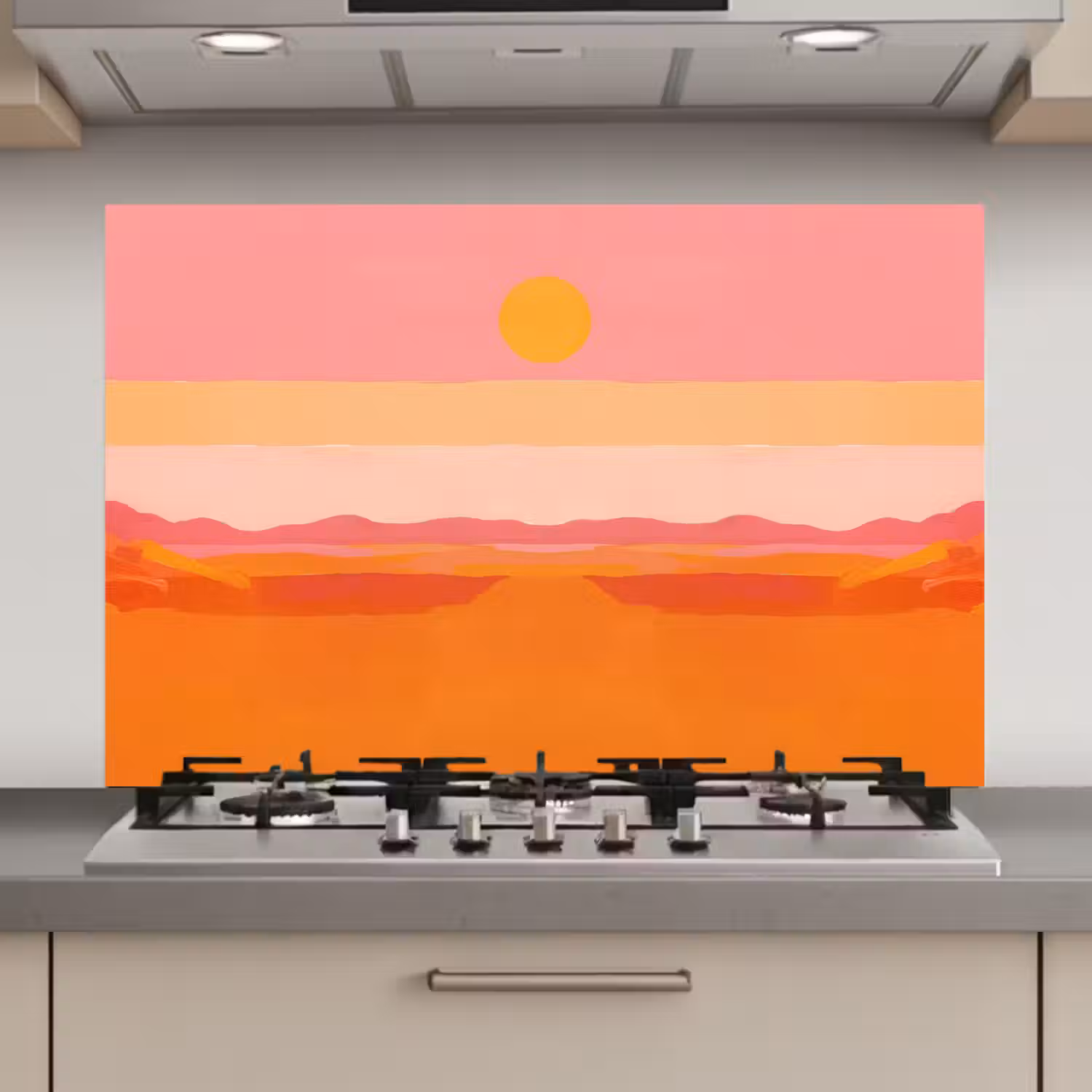 Zon - Abstract - Landschap - Oranje keuken achterwand spatscherm klein -3d_website