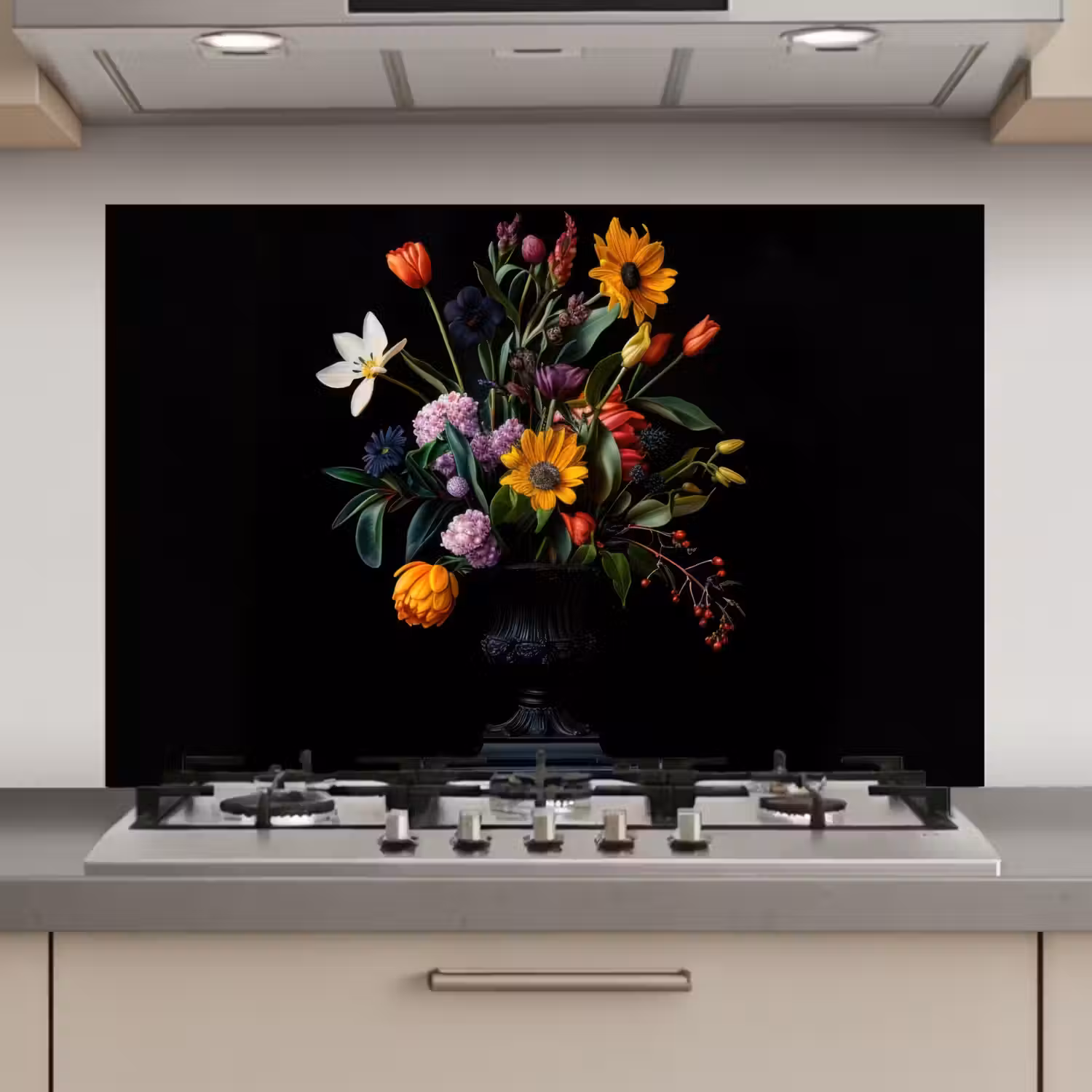 Zonnebloemen - Boeket - Kleurrijk keuken achterwand spatscherm klein -3d_website