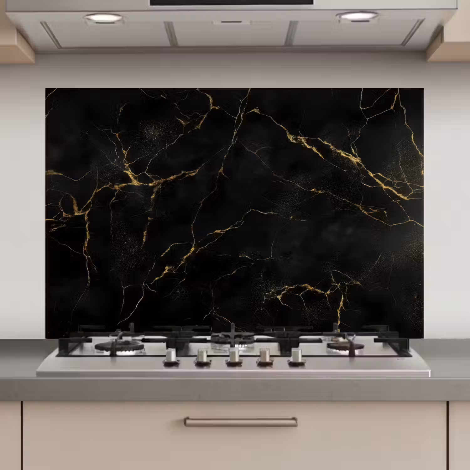 Zwart marmer - Gouden aders - Klassiek keuken achterwand spatscherm klein -3d_website