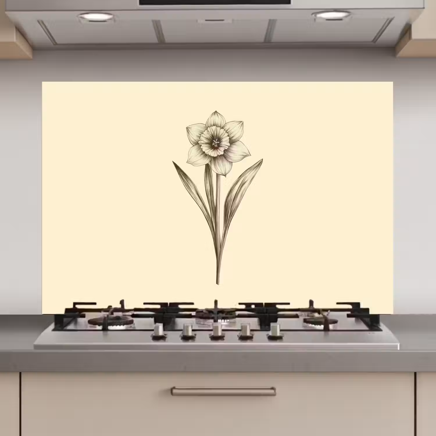 Zwart - Narcis - Illustratie keuken achterwand spatscherm klein -3d_website
