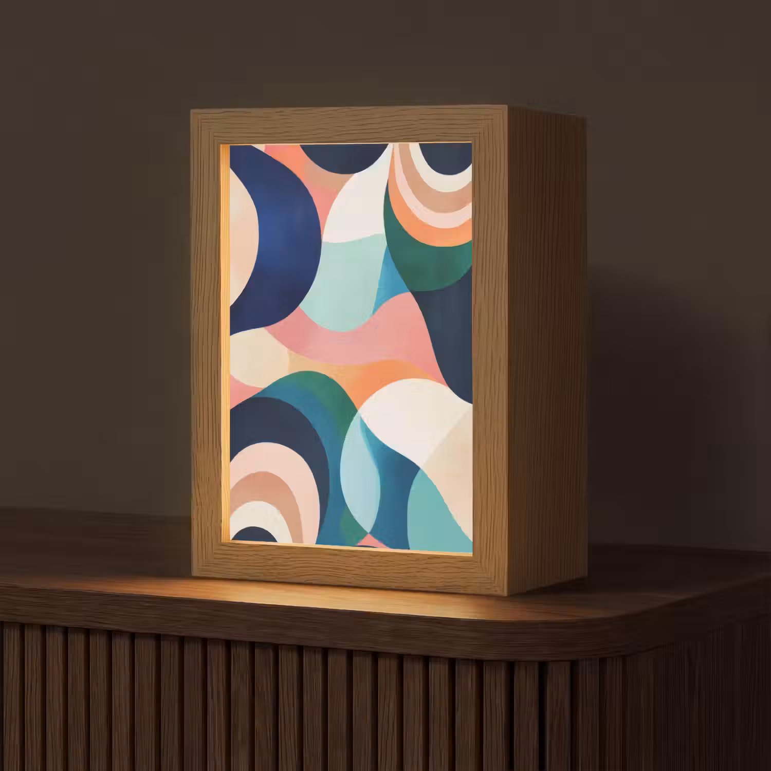 Abstract - Blauw - Roze Light Box met kabel (Tafellamp) klein -z3d_website