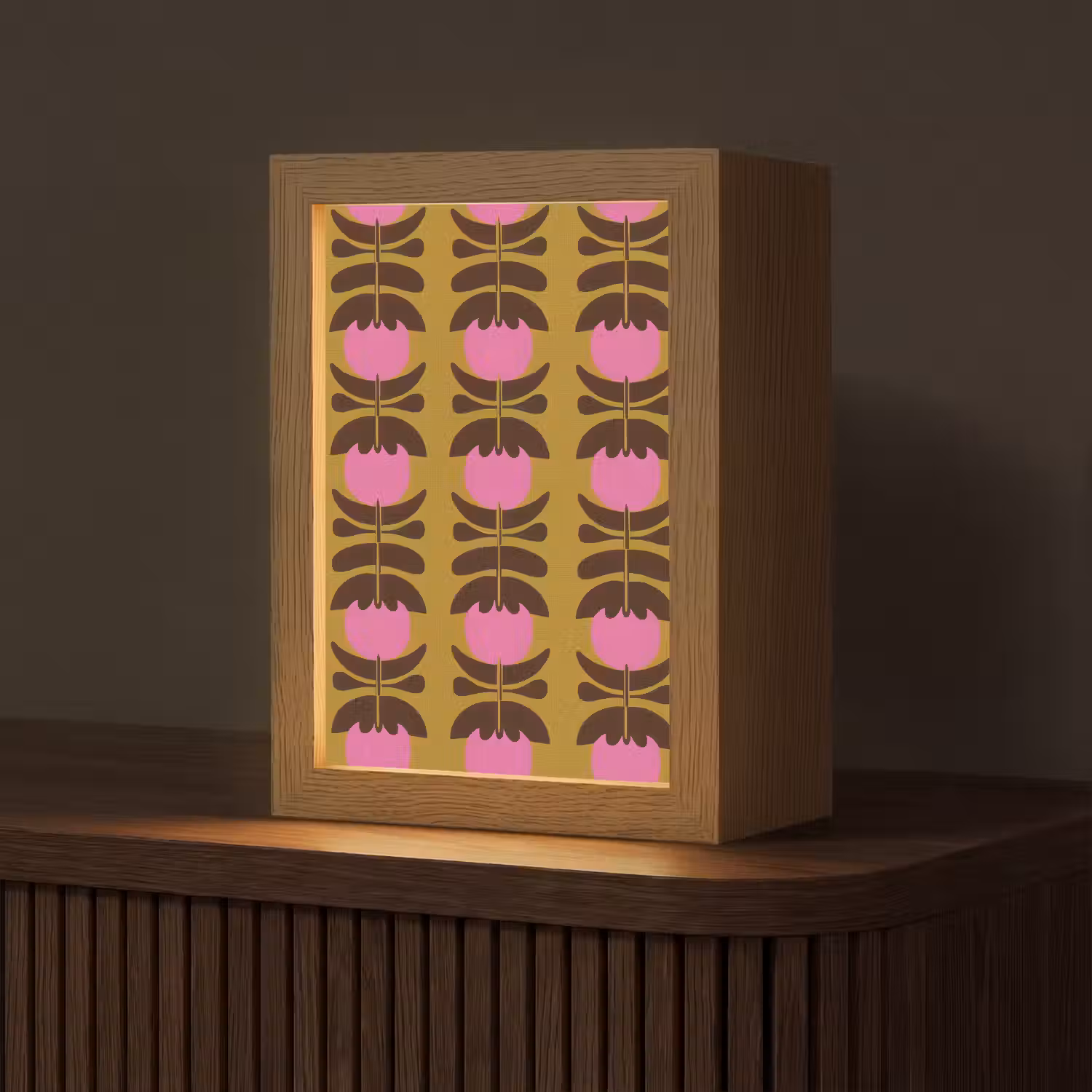 Abstract - Bloemen - Roze Light Box met kabel (Tafellamp) klein 925 -z3d_website