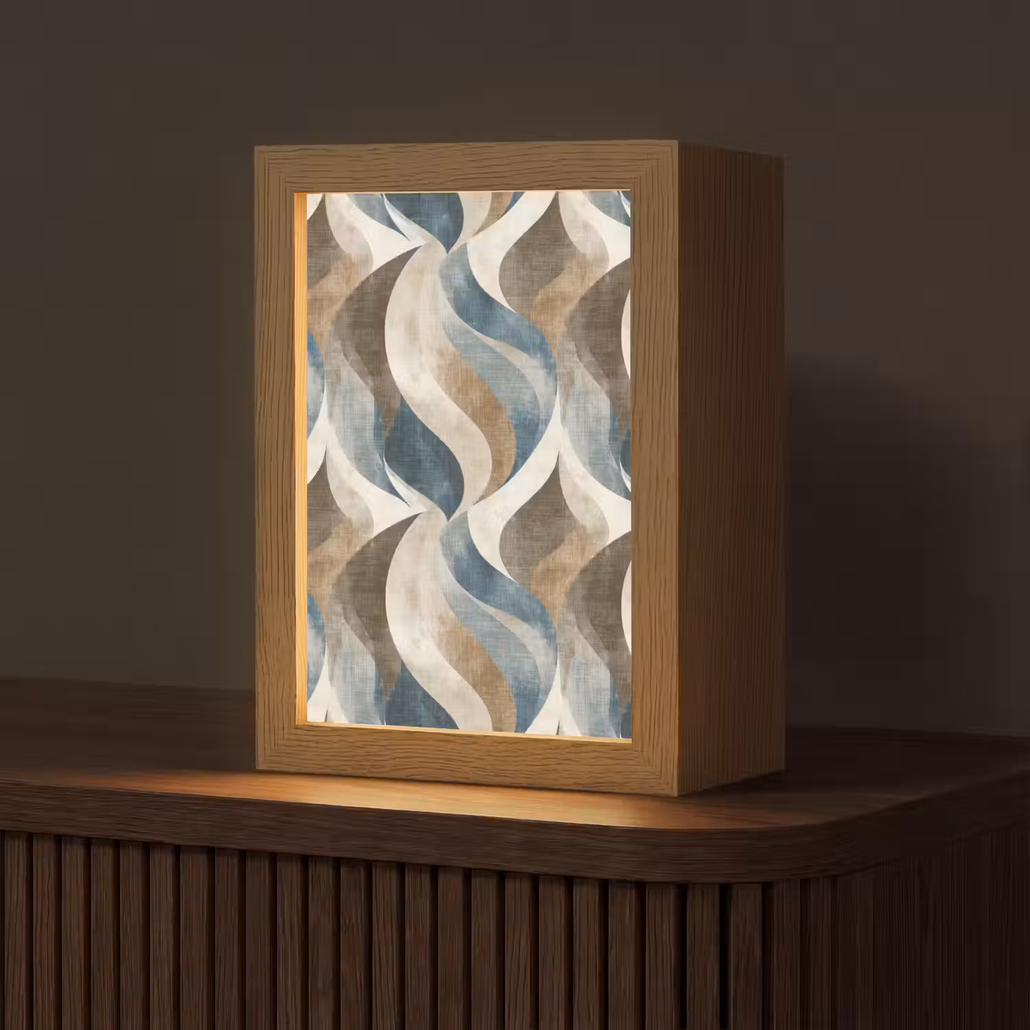 Abstract - Golven - Kleurrijk Light Box met kabel (Tafellamp) klein 925 -z3d_website