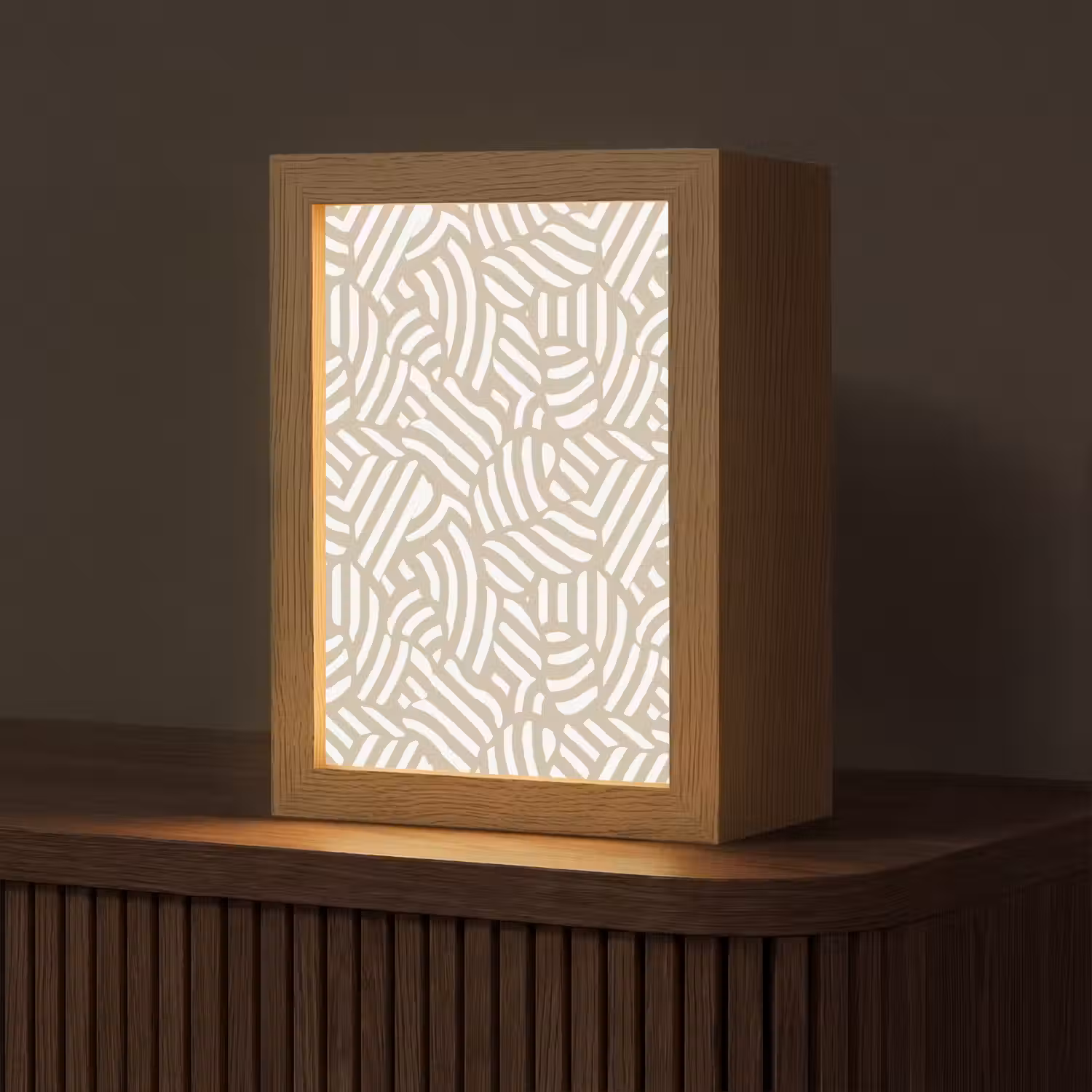 Abstract - Modern - Beige Light Box met kabel (Tafellamp) klein 925 -z3d_website