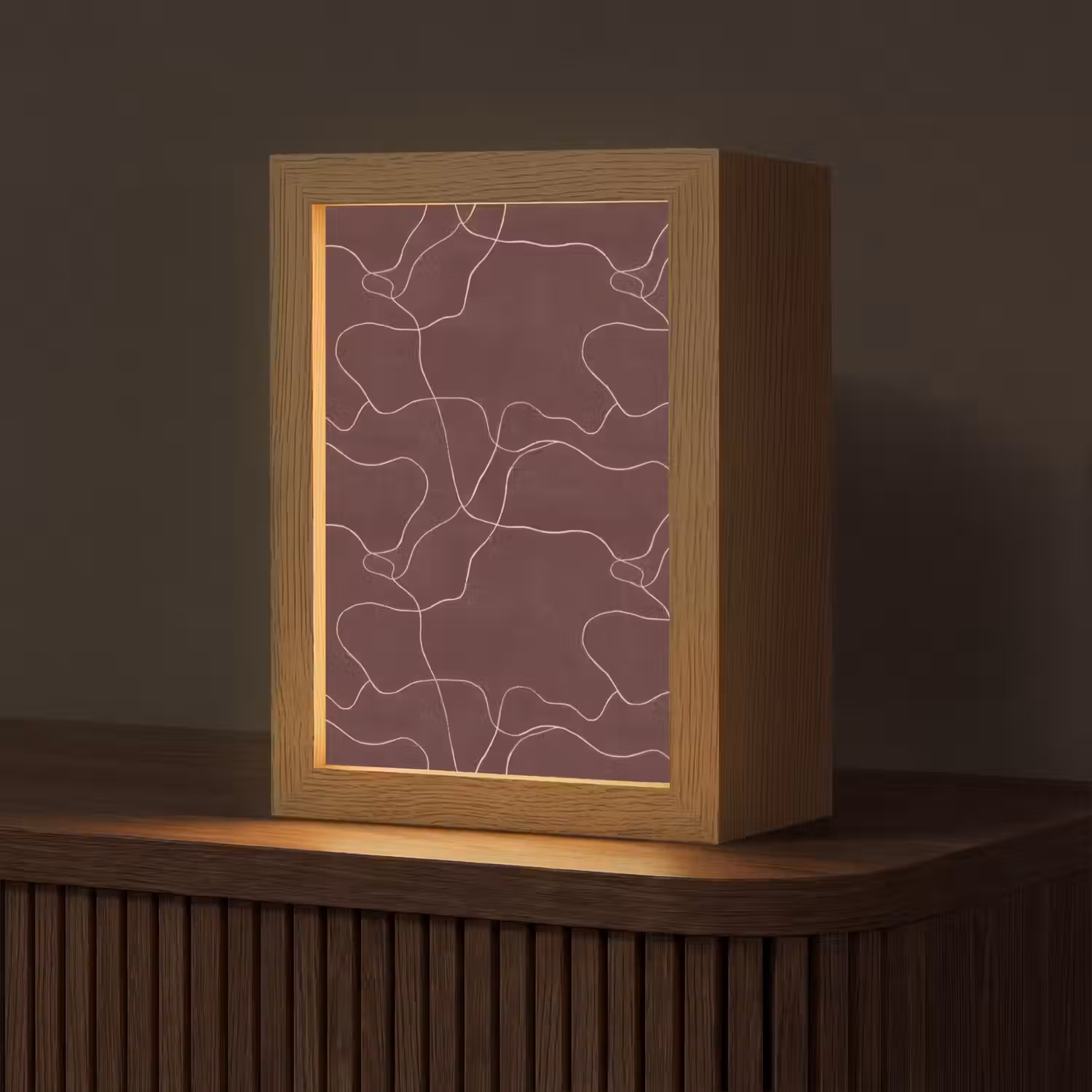 Abstract - Modern - Bruin Light Box met kabel (Tafellamp) klein 925 -z3d_website