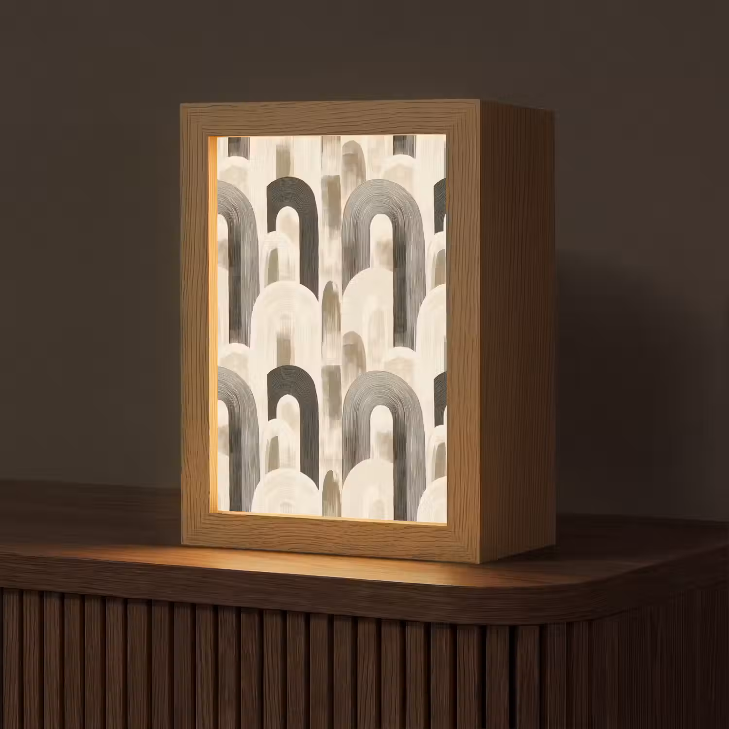 Abstract - Patroon - Bogen Light Box met kabel (Tafellamp) klein 925 -z3d_website