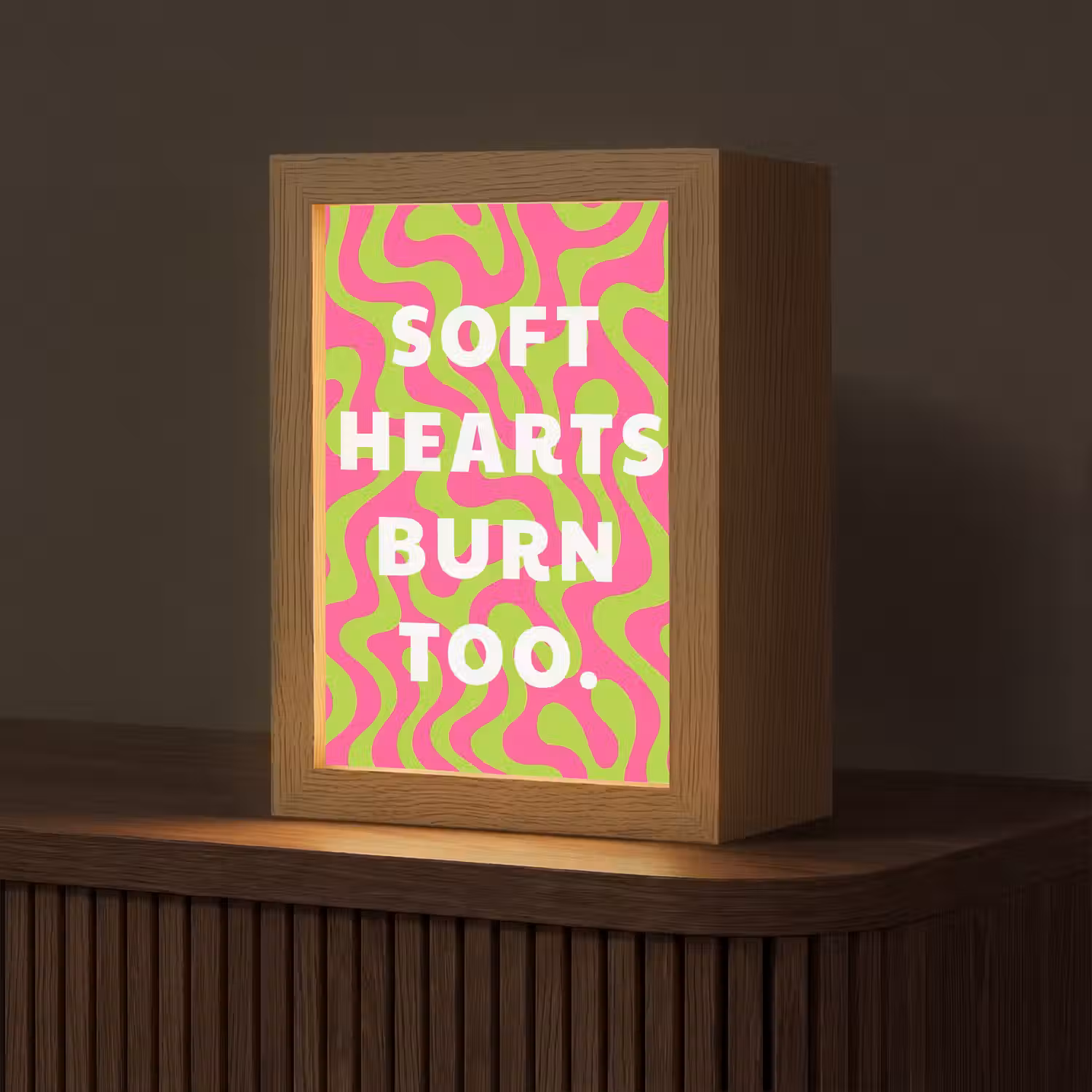 Abstract - Quote - Centraal - Roze Light Box met kabel (Tafellamp) klein -z3d_website