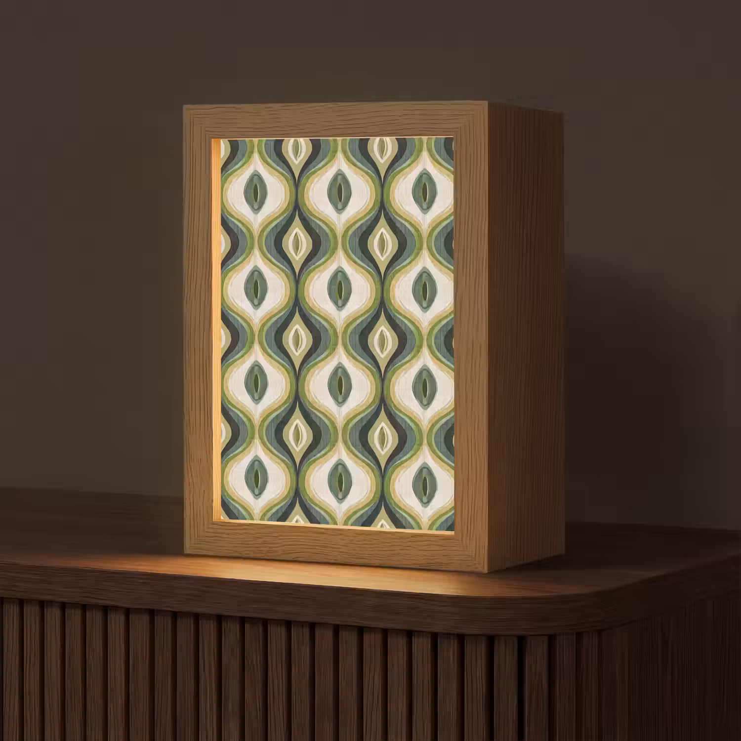 Abstract - Ritmisch - Groen Light Box met kabel (Tafellamp) klein 925 -z3d_website