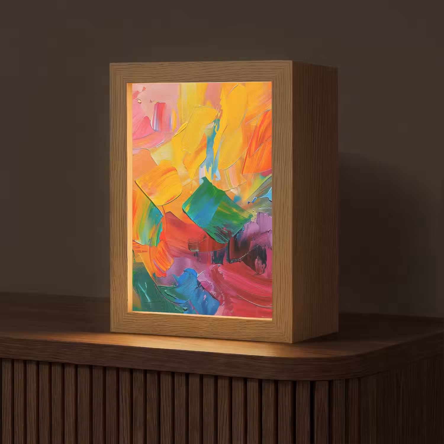 Abstract - Verflook - Modern - Kleurrijk Light Box met kabel (Tafellamp) klein -z3d_website