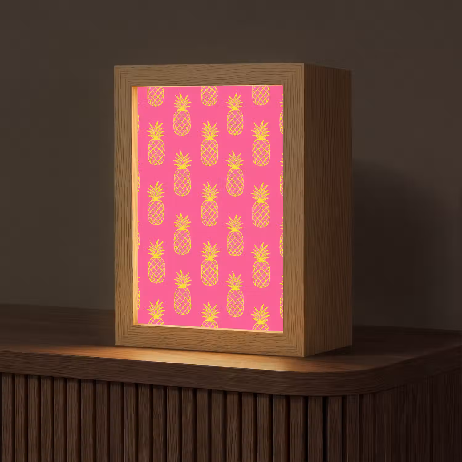 Ananas - Trendy - Roze Light Box met kabel (Tafellamp) klein 925 -z3d_website
