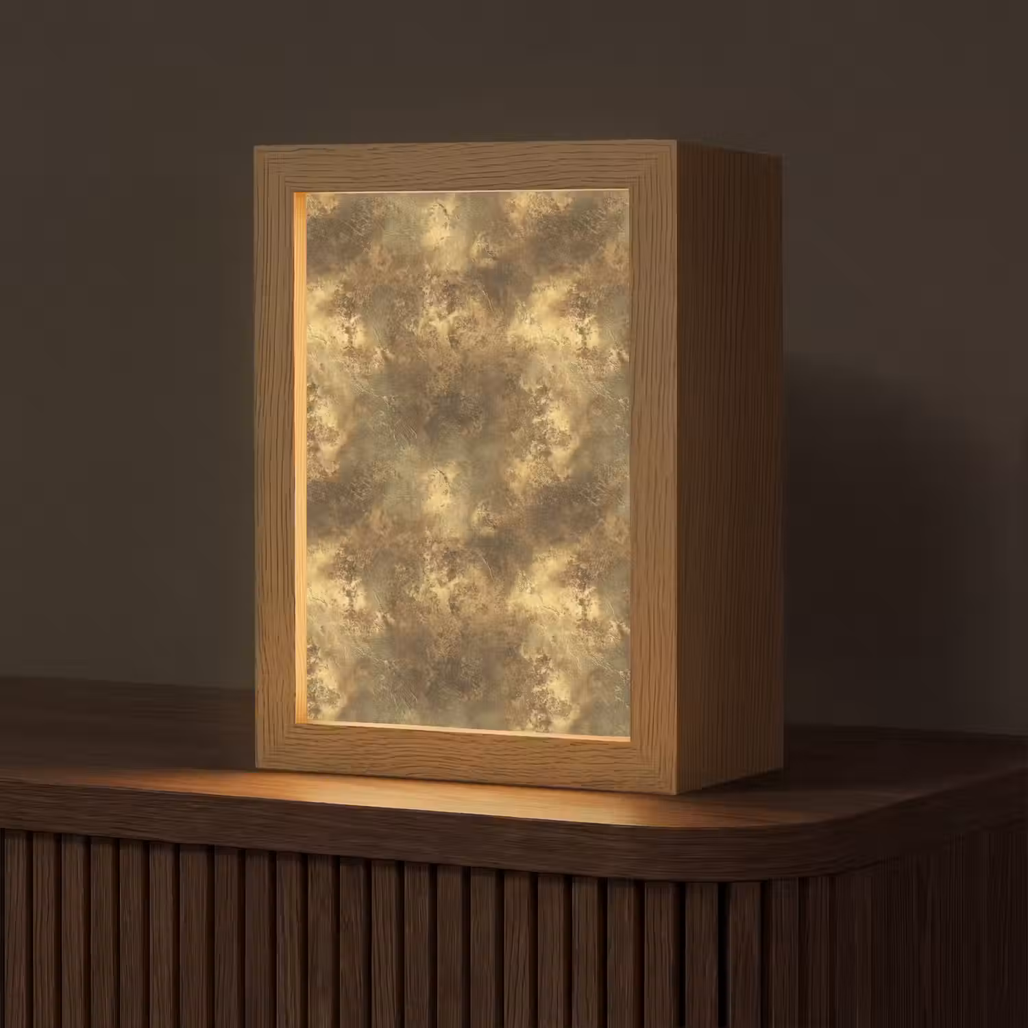 Antiek - Metaallook - Goud Light Box met kabel (Tafellamp) klein 925 -z3d_website