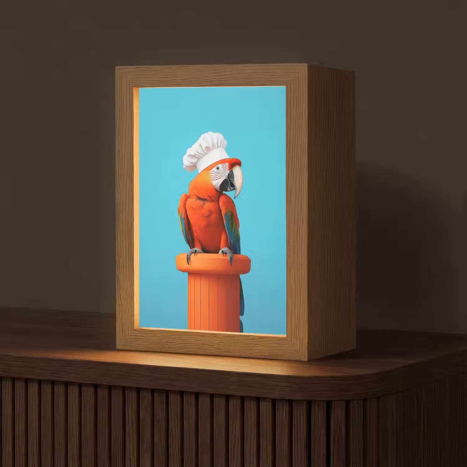 Ara - Koksmuts - Sokkel - Grappig Light Box met kabel (Tafellamp) klein -z3d_website