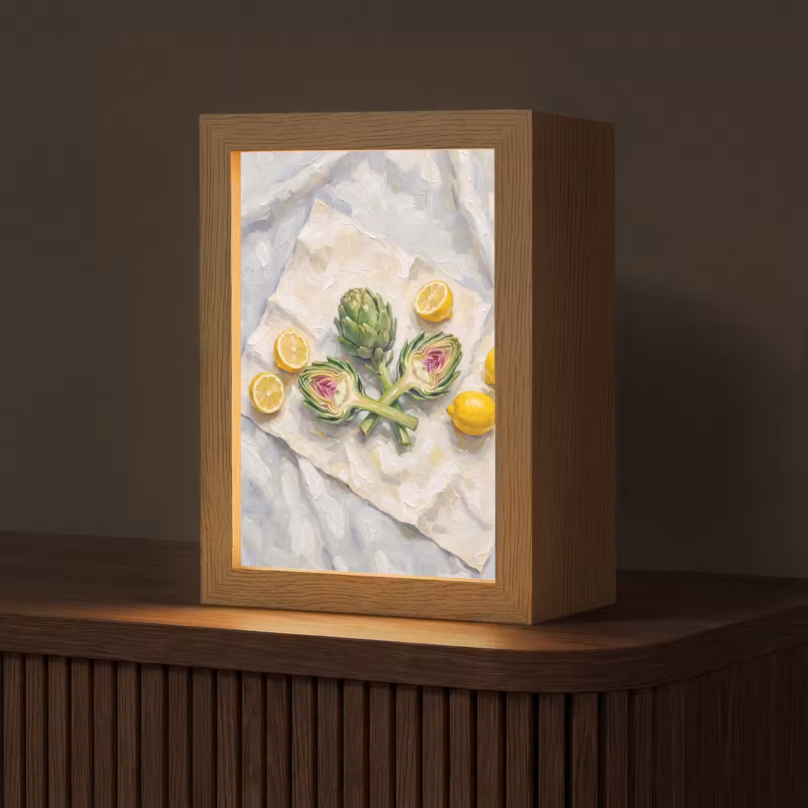 Tafellamp - Artisjok - Citroen - Eten - Artisjok - Citroen - Eten Light Box met kabel (Tafellamp) klein