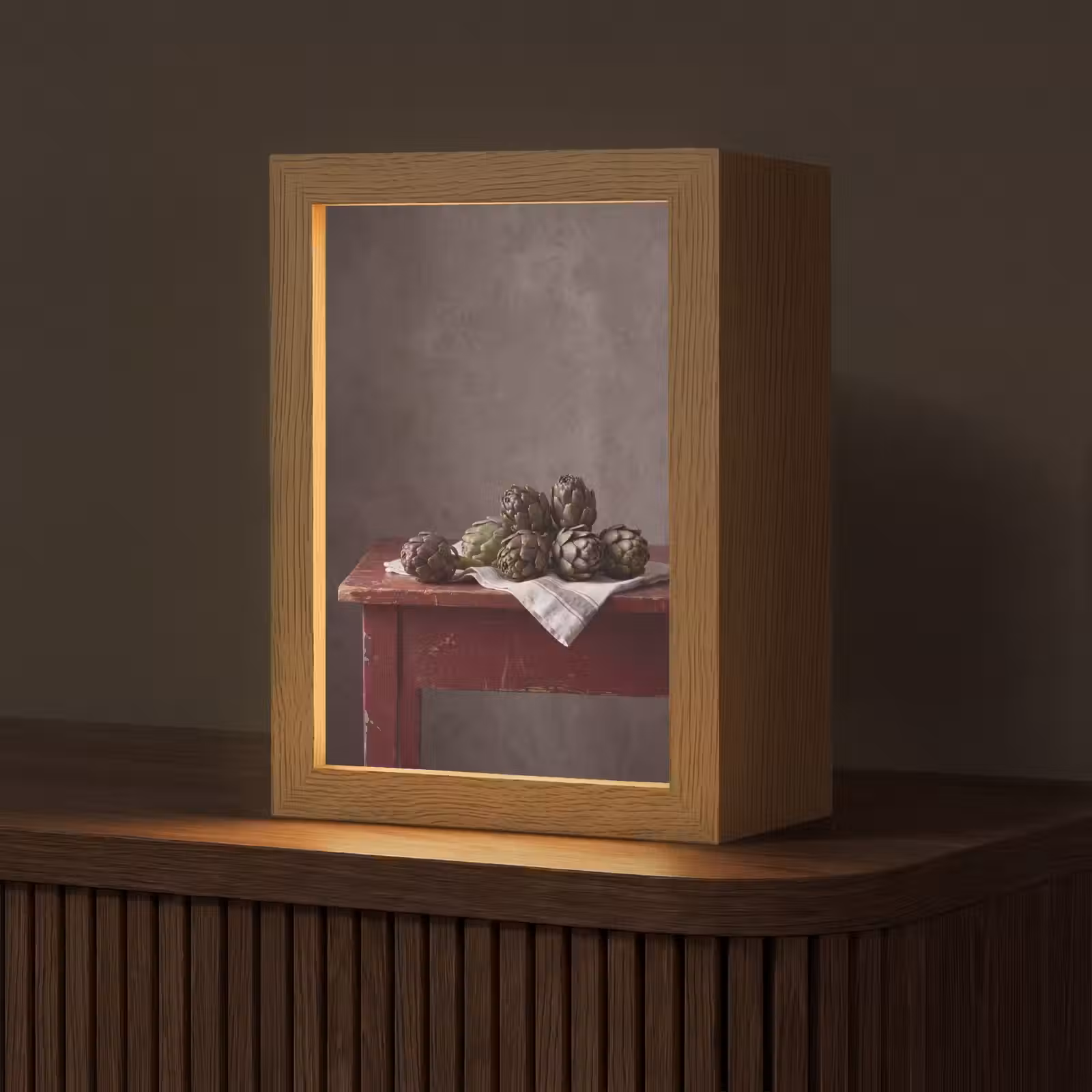 Tafellamp - Artisjok - Eten - Rustiek - Artisjok - Eten - Rustiek Light Box met kabel (Tafellamp) klein