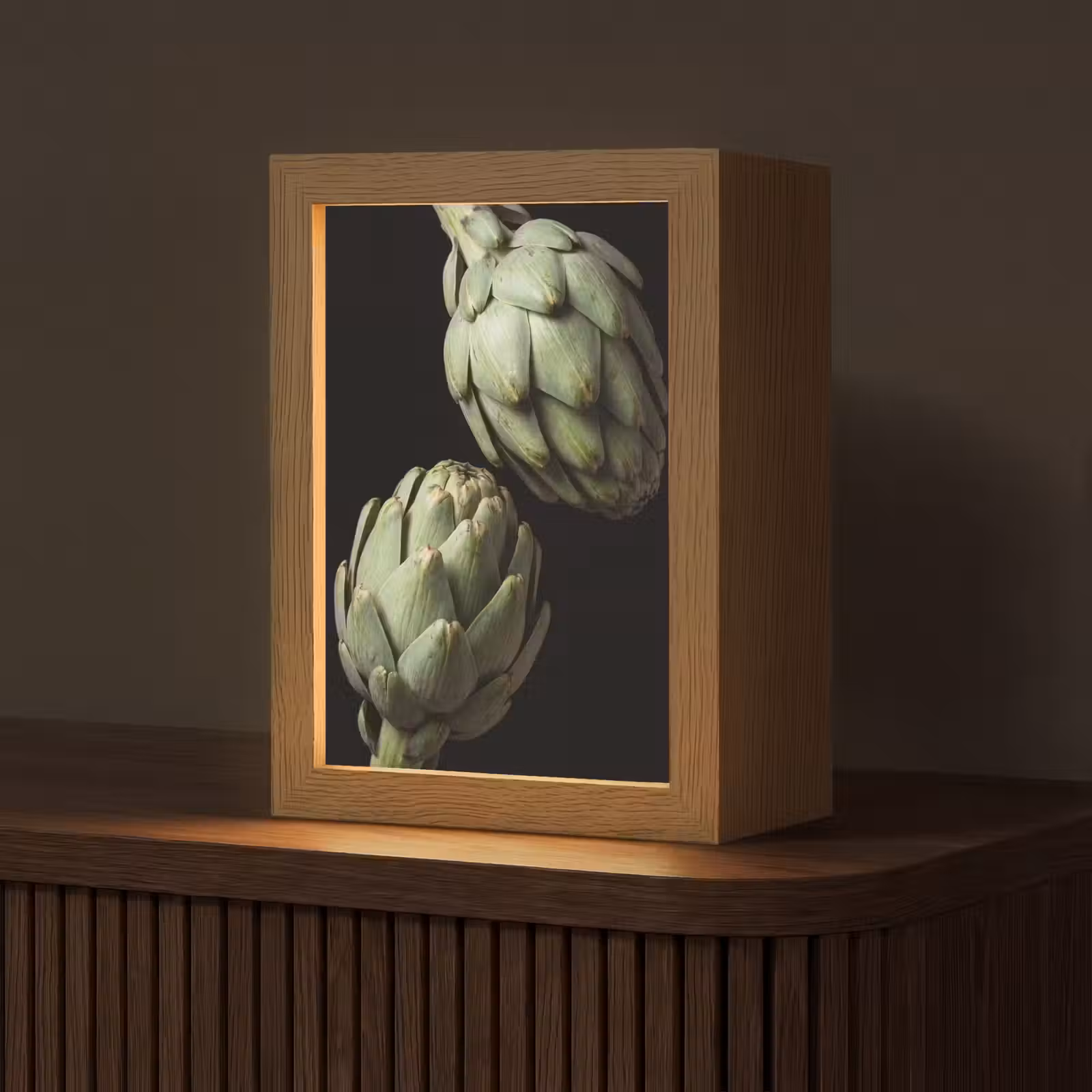 Tafellamp - Artisjok - Groen - Eten - Artisjok - Groen - Eten Light Box met kabel (Tafellamp) klein