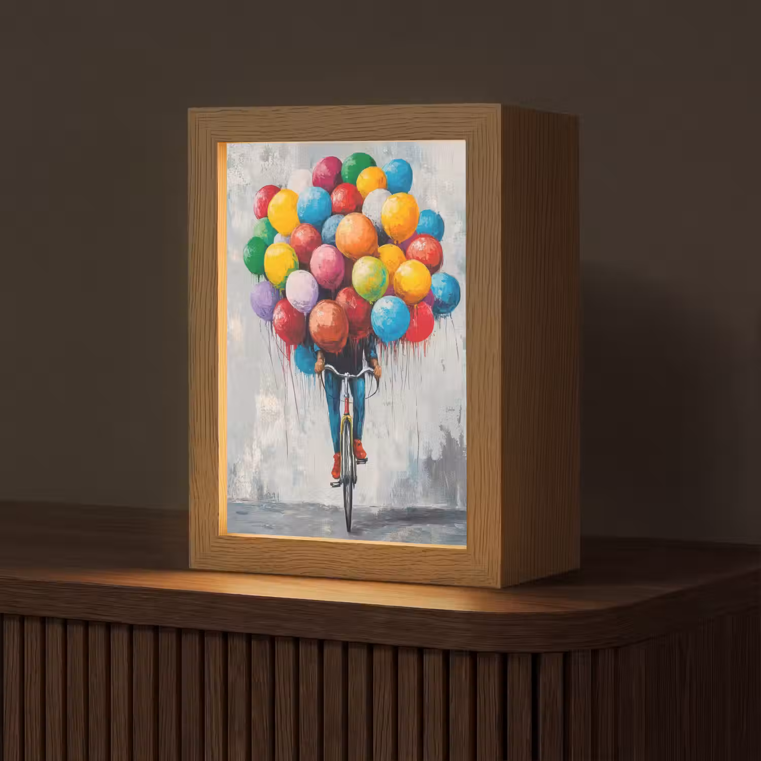 Balonnen - Street art - Vintage Light Box met kabel (Tafellamp) klein -z3d_website