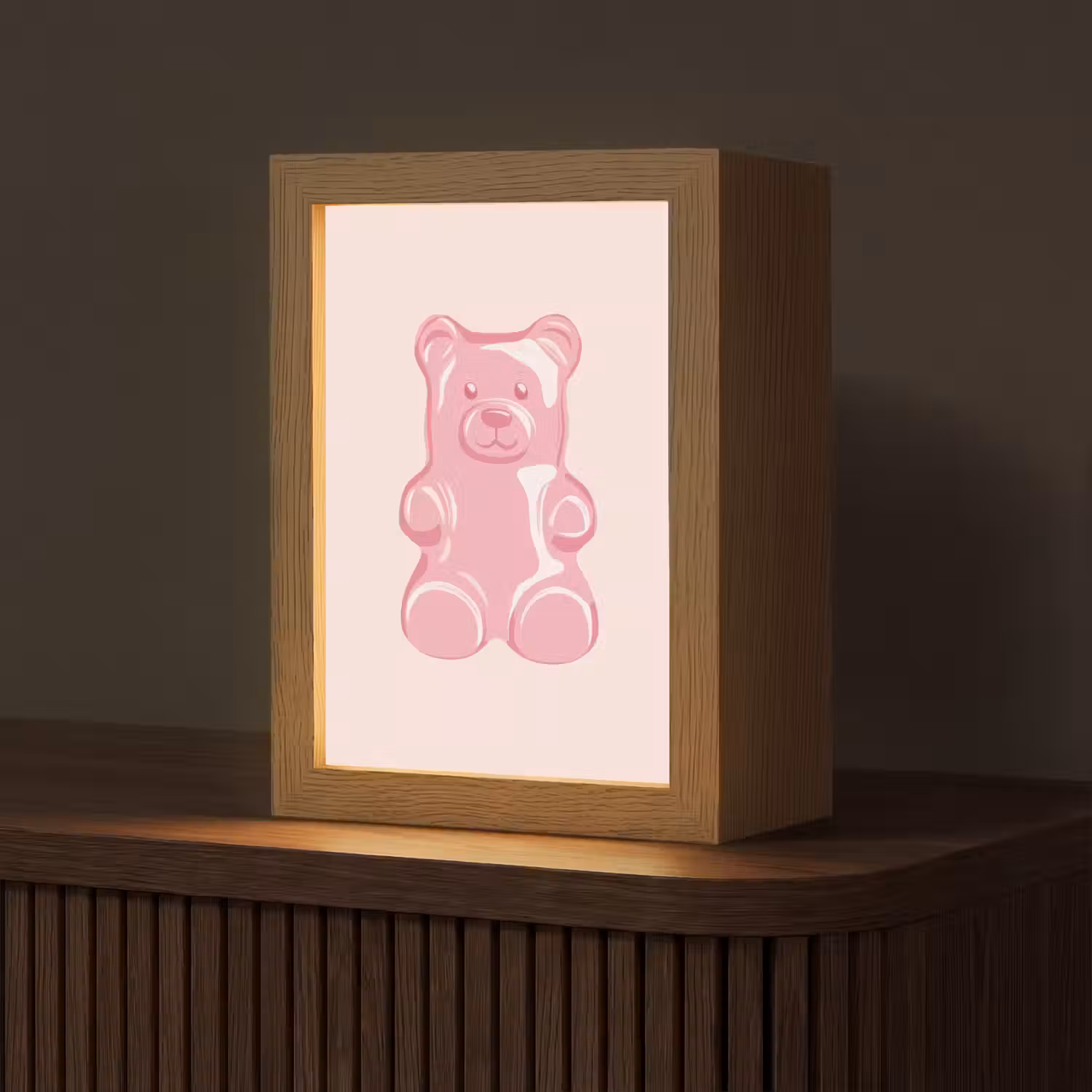 Beer - Roze - Snoep Light Box met kabel (Tafellamp) klein -z3d_website
