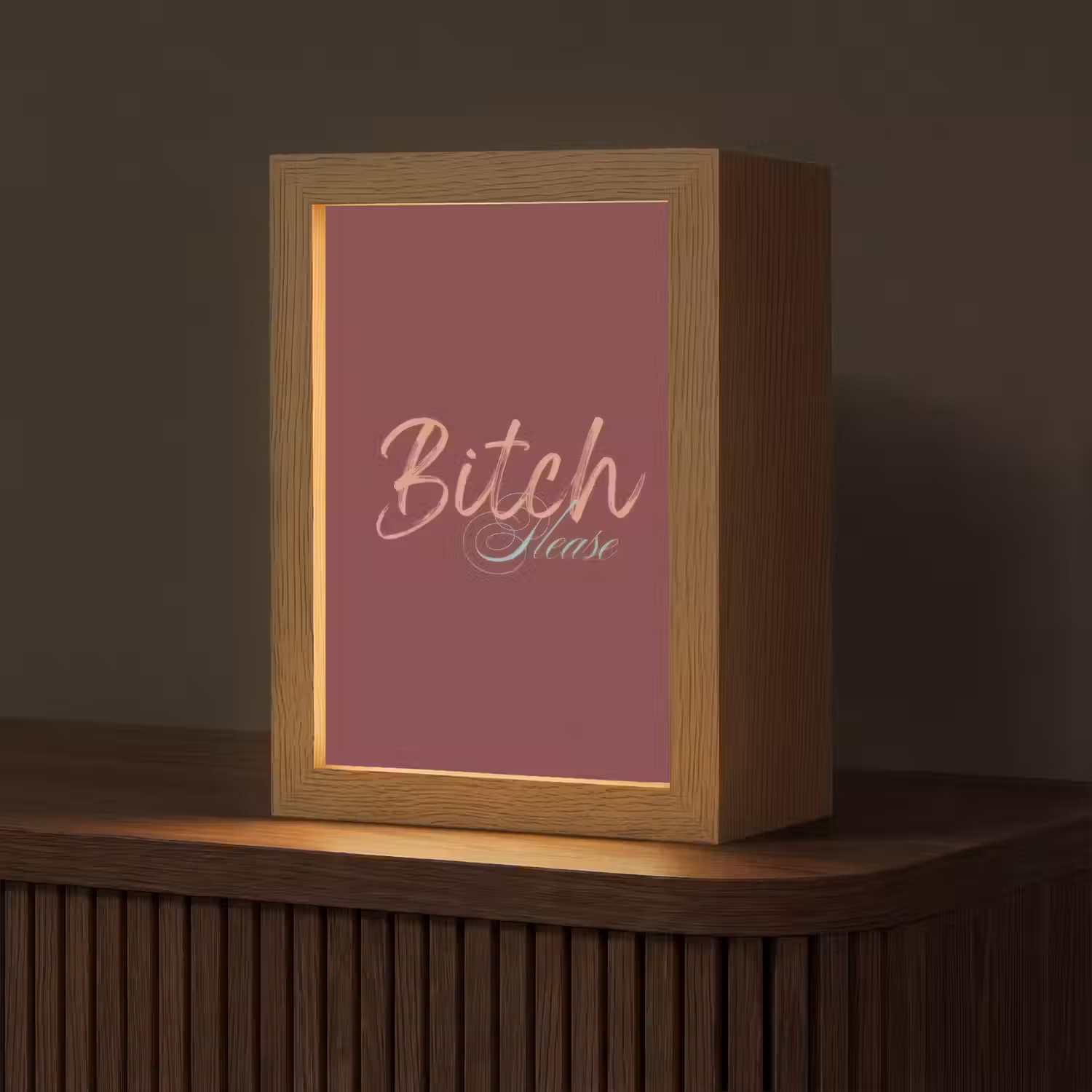 Bitch please - Rood - Blauw Light Box met kabel (Tafellamp) klein -z3d_website