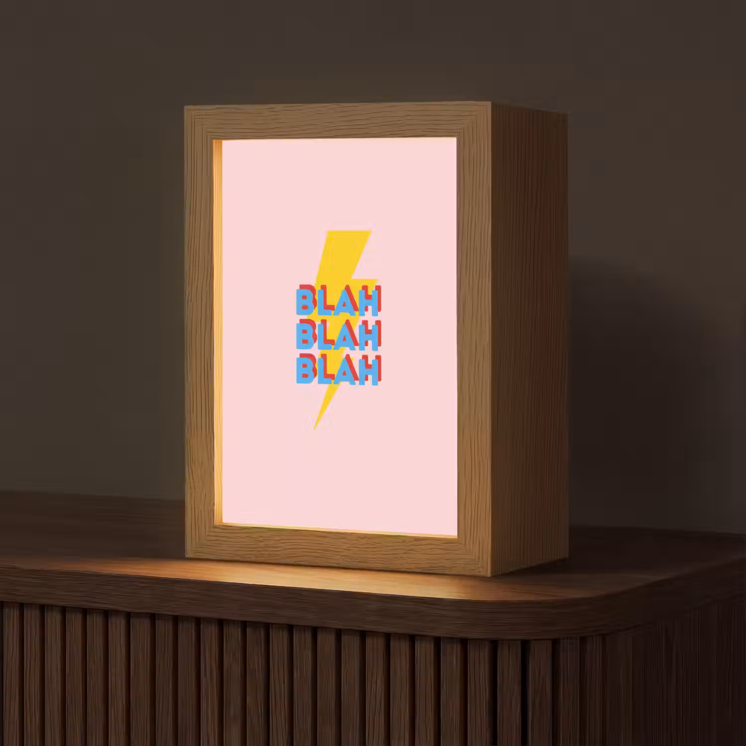 Blah - Bliksem - Roze Light Box met kabel (Tafellamp) klein -z3d_website