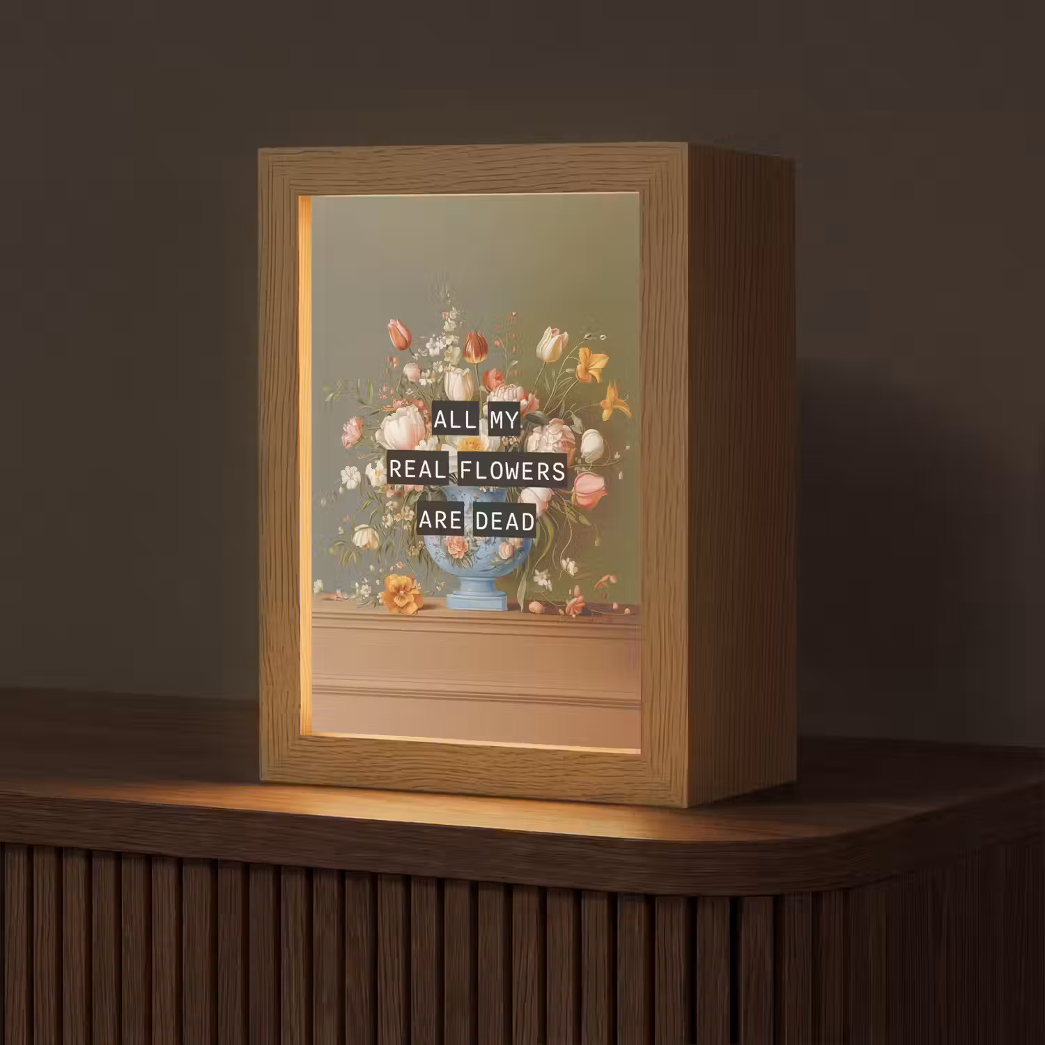 Bloem - Quote - Vintage - Art Light Box met kabel (Tafellamp) klein -z3d_website