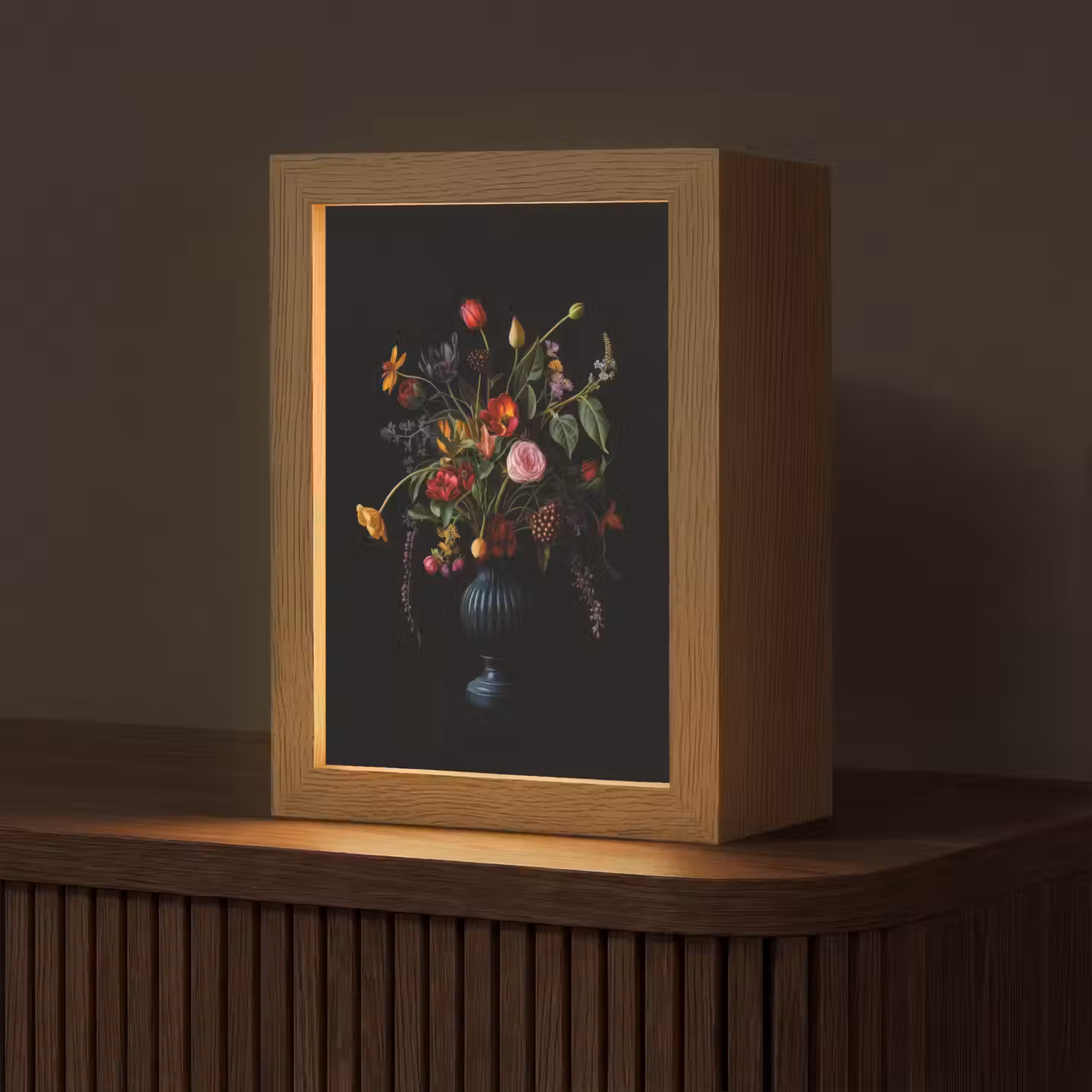 Bloemen - Bessen - Klassiek Light Box met kabel (Tafellamp) klein -z3d_website