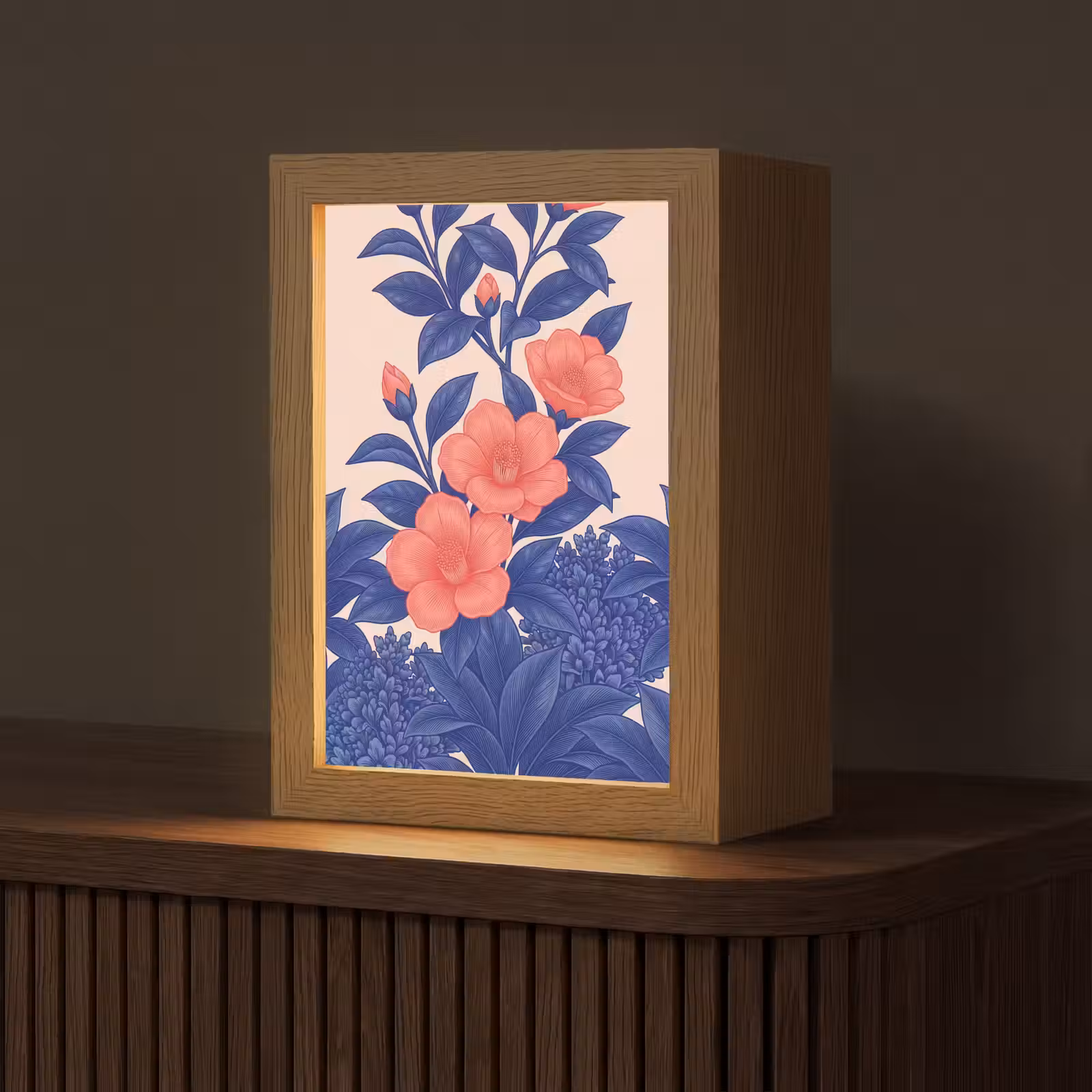 Tafellamp - Bloemen - Bladeren - Botanisch - Bloemen - Bladeren - Botanisch Light Box met kabel (Tafellamp) klein