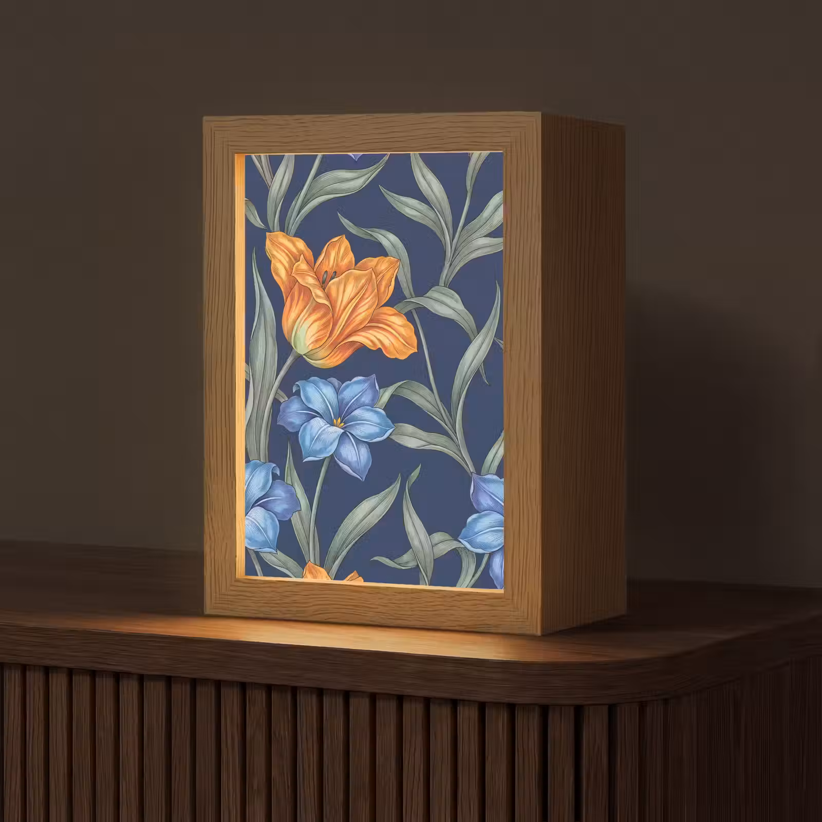 Tafellamp - Bloemen - Botanisch - Patroon - Bloemen - Botanisch - Patroon Light Box met kabel (Tafellamp) klein