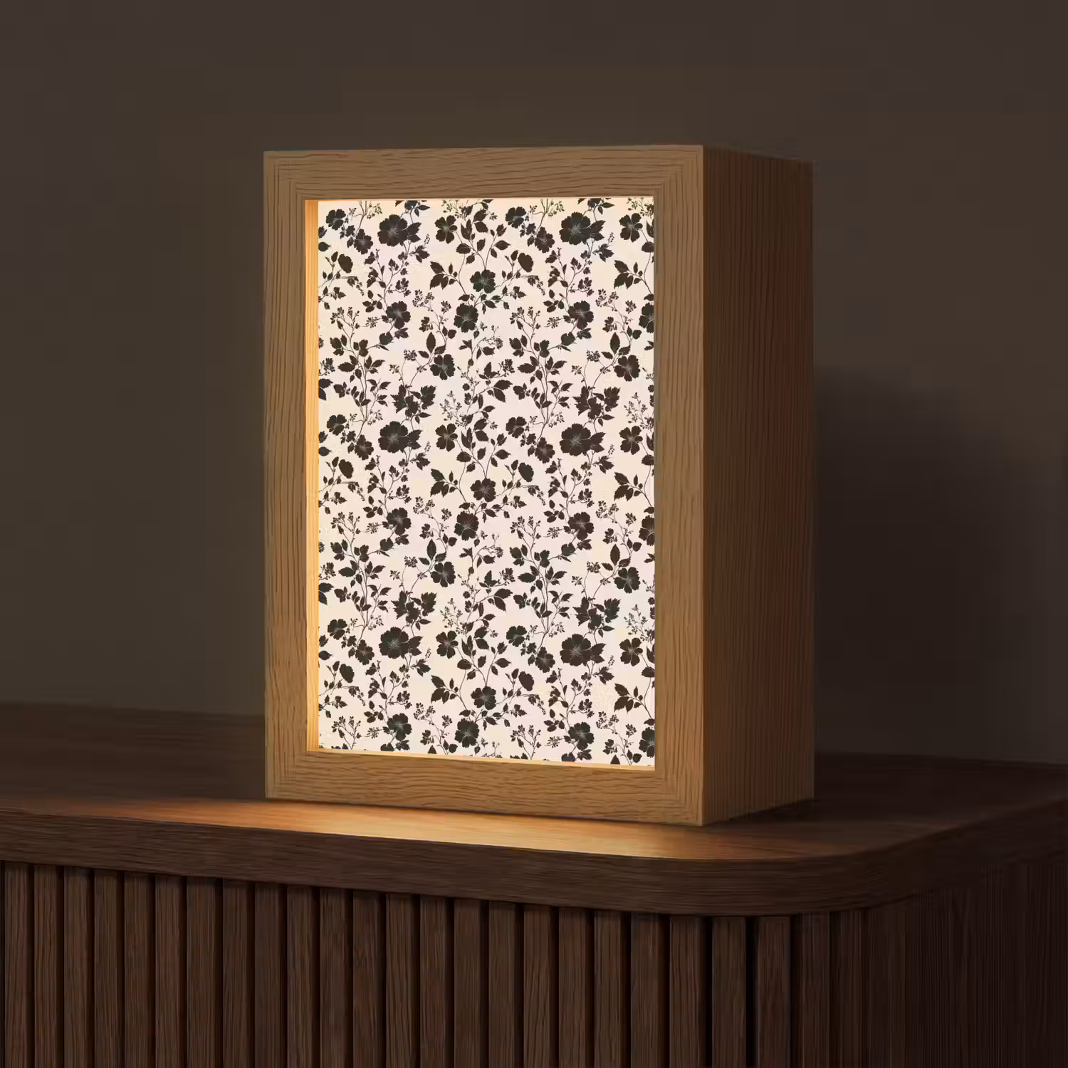 Bloemen - Dessin - Zwart Light Box met kabel (Tafellamp) klein 925 -z3d_website