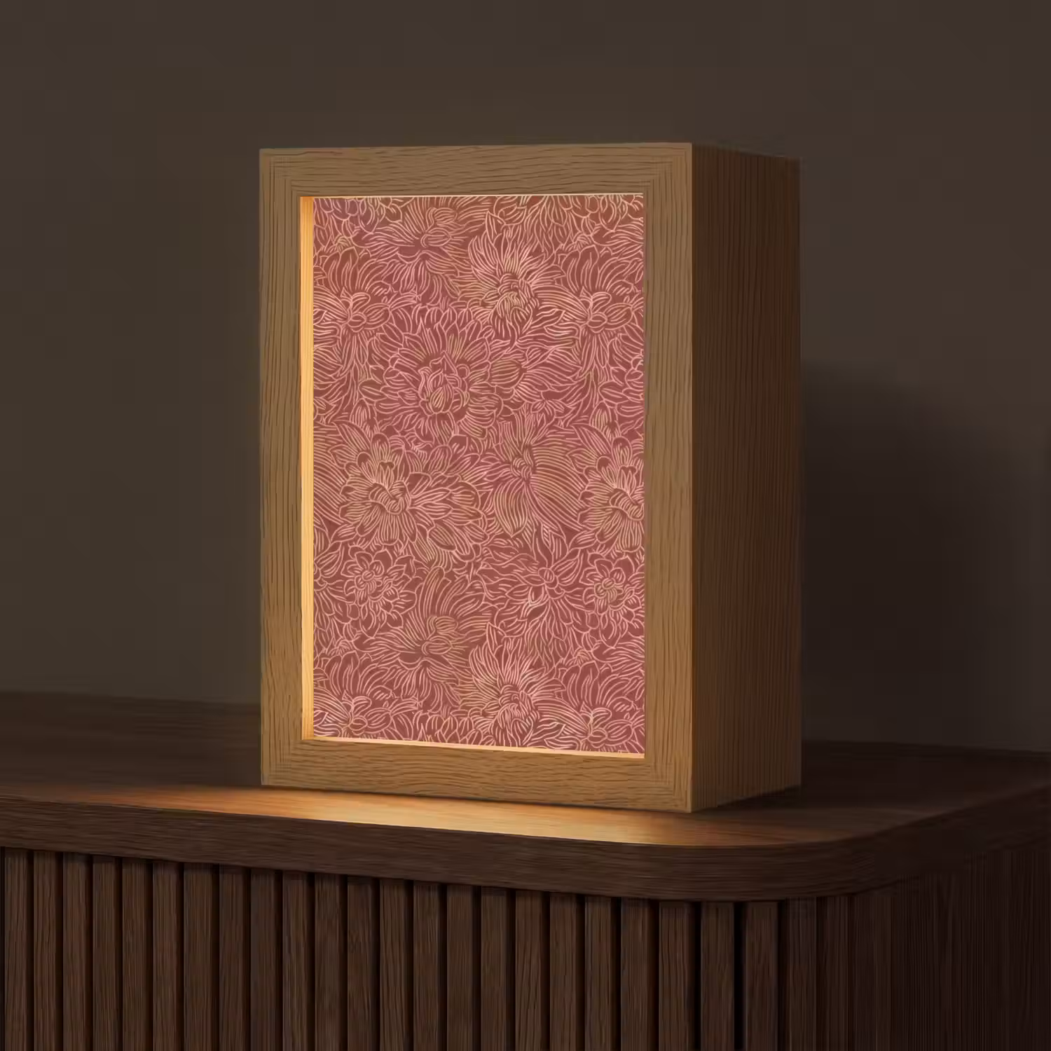 Bloemen - Motief - Rood Light Box met kabel (Tafellamp) klein 925 -z3d_website