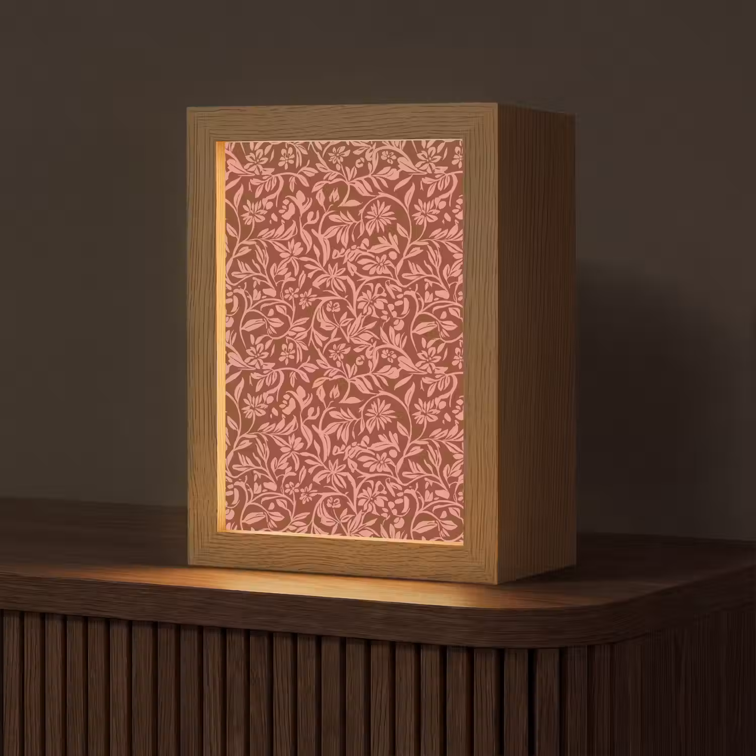 Bloemen - Print - Roze Light Box met kabel (Tafellamp) klein 925 -z3d_website